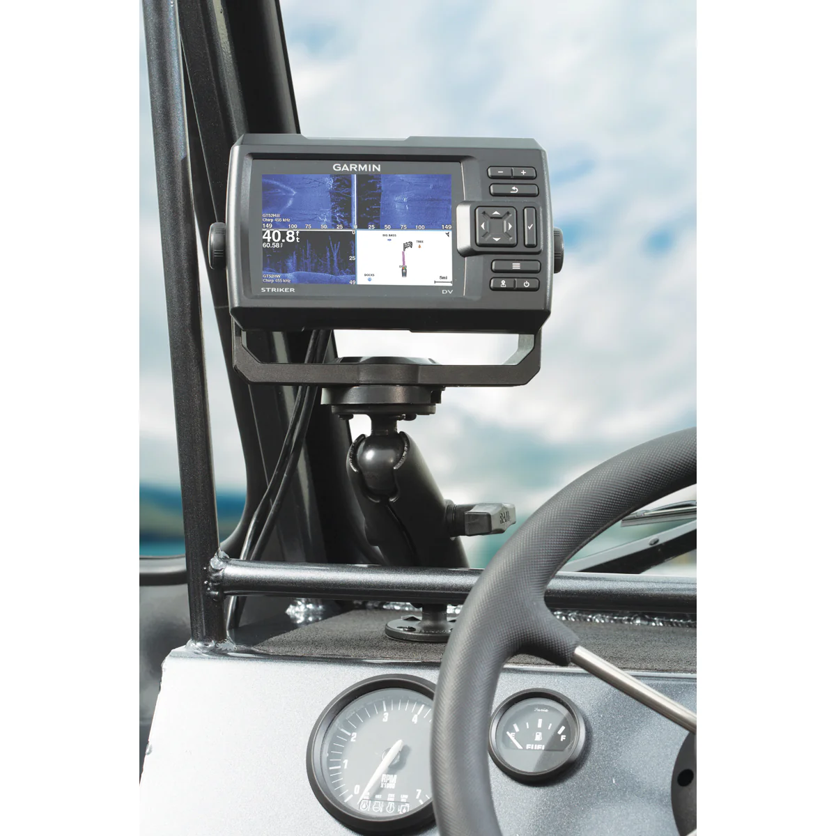 RAM® Double Ball Mount with Garmin Fishfinder #8-32 Hardware - Image 3