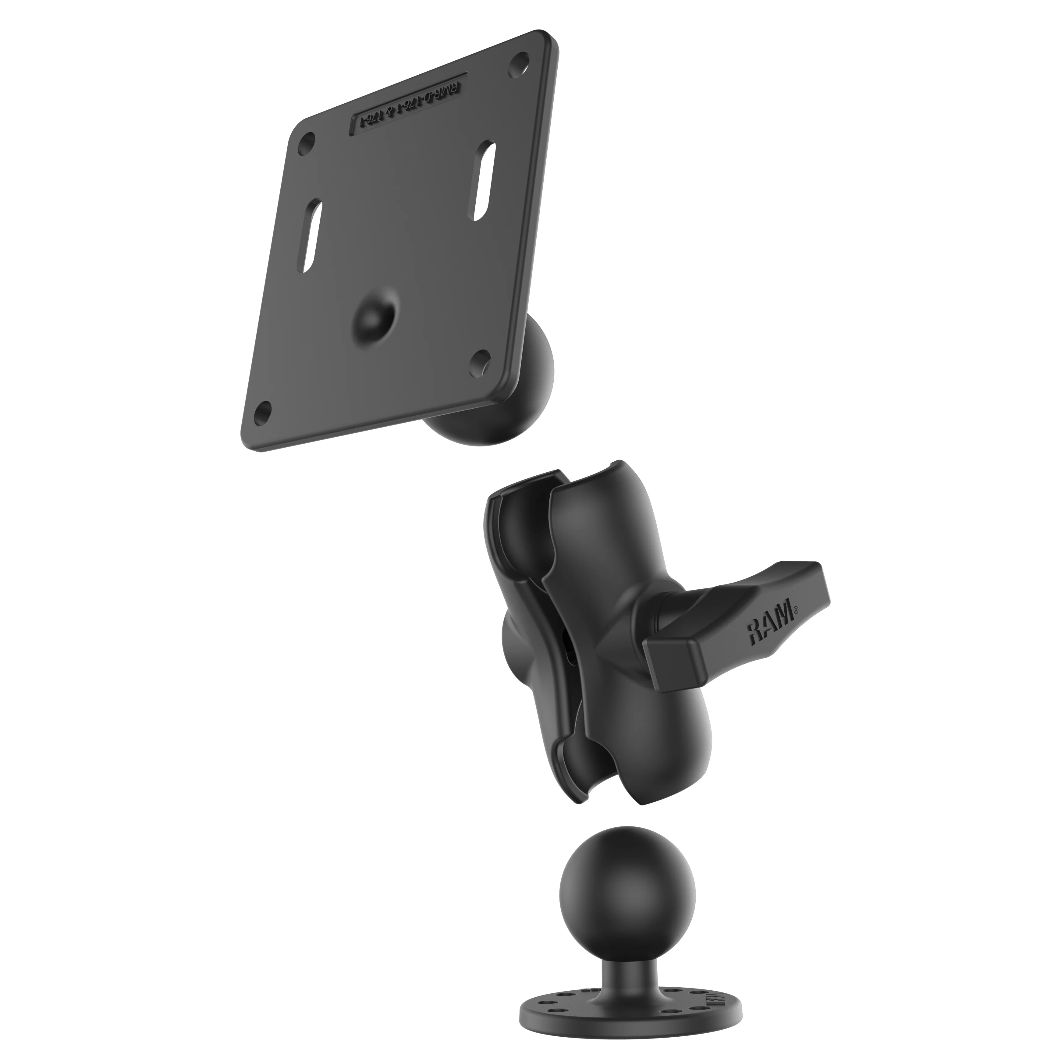 RAM® Double Ball Mount with 75x75mm VESA Plate - C Size Short - Image 3