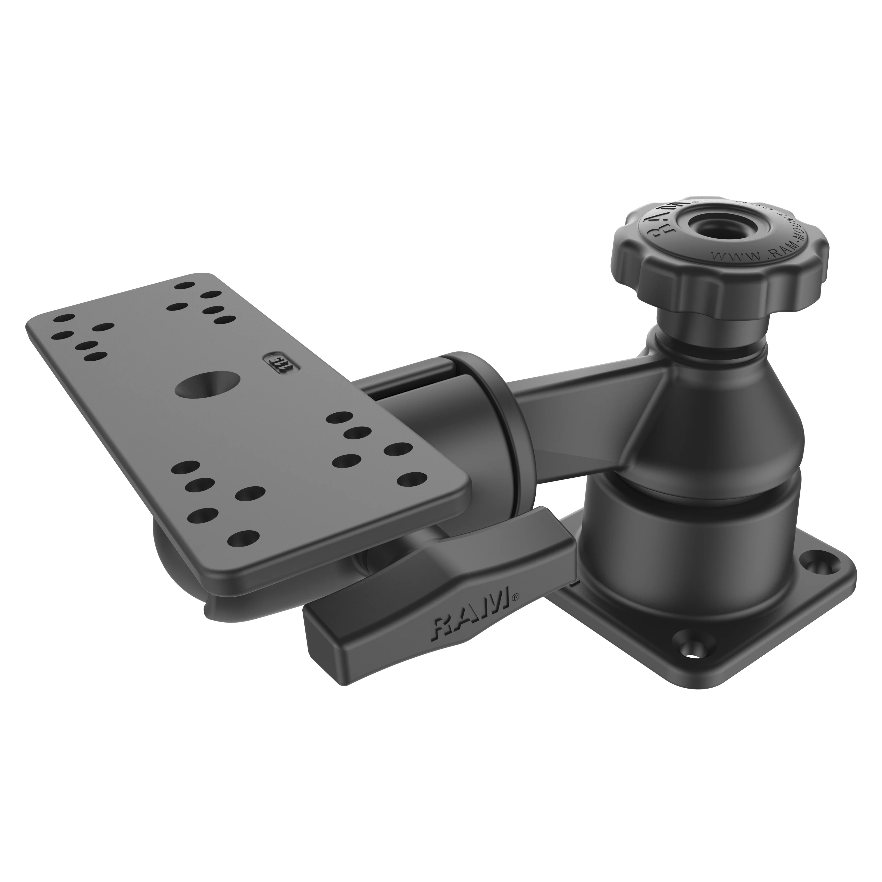 RAM® Horizontal 6" Swing Arm Mount with Ball & Socket Rectangular Plate - Image 3