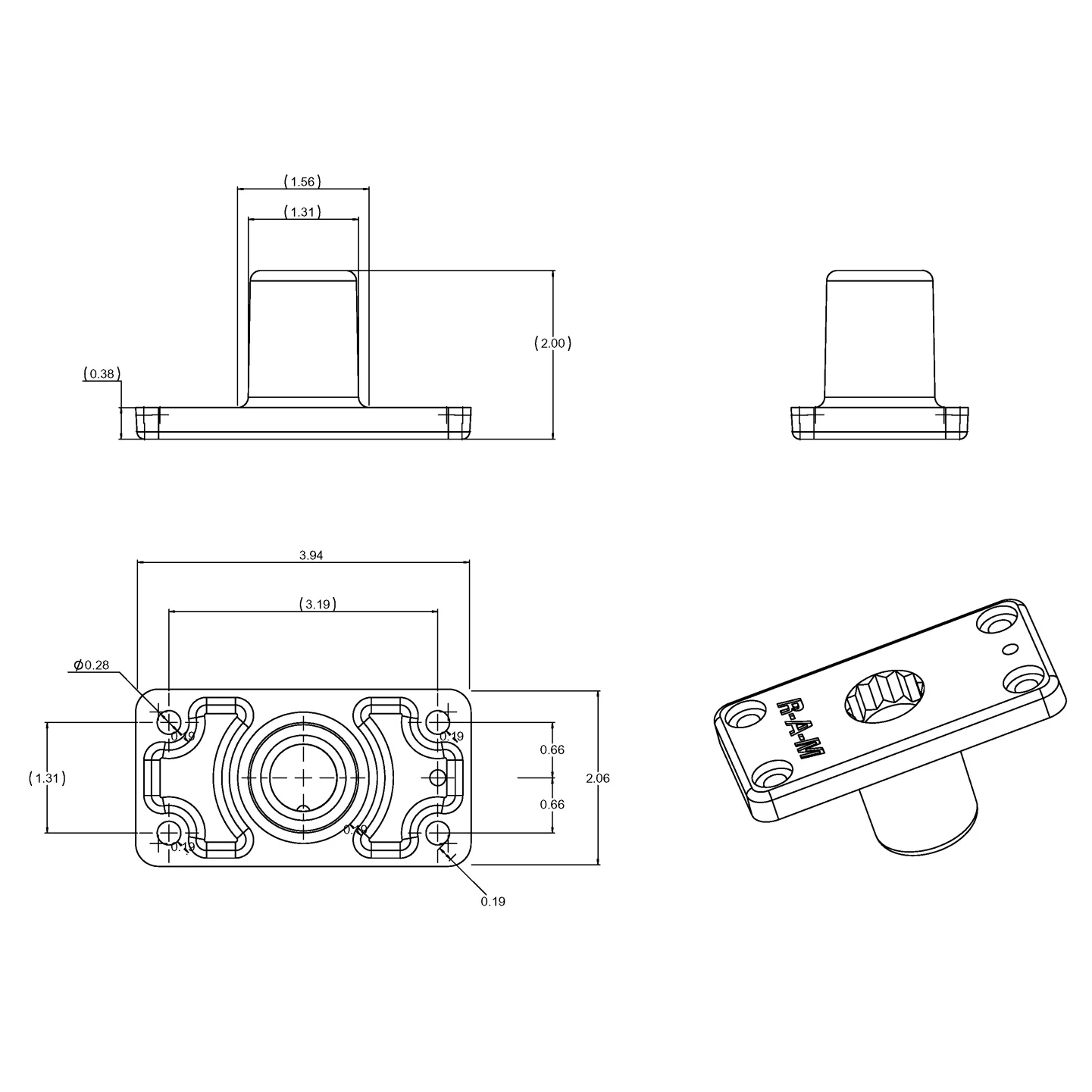 RAM ROD® Flush Spline Post Base - Image 3