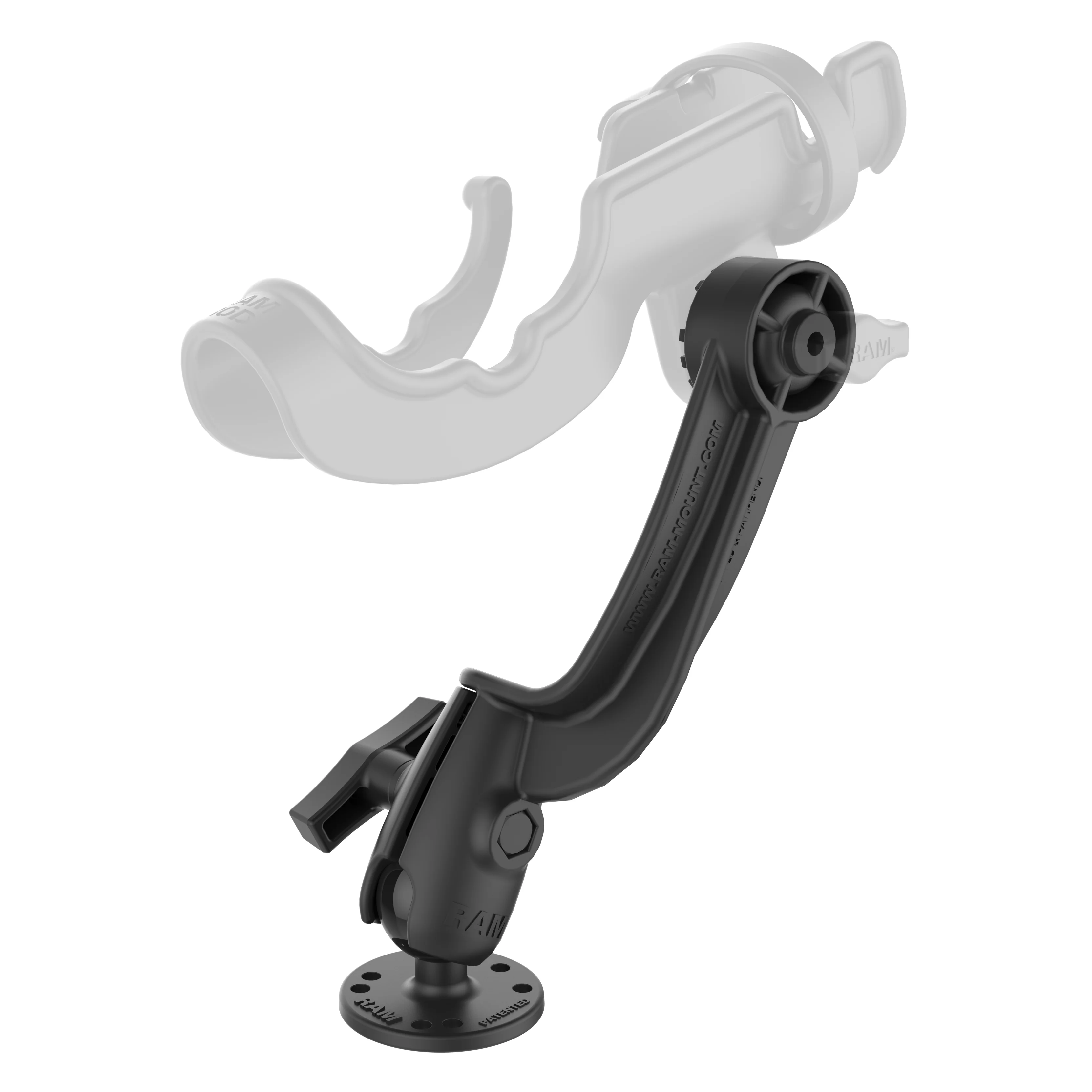 RAM ROD® Revolution Ratchet Arm with Flat Surface Ball Base