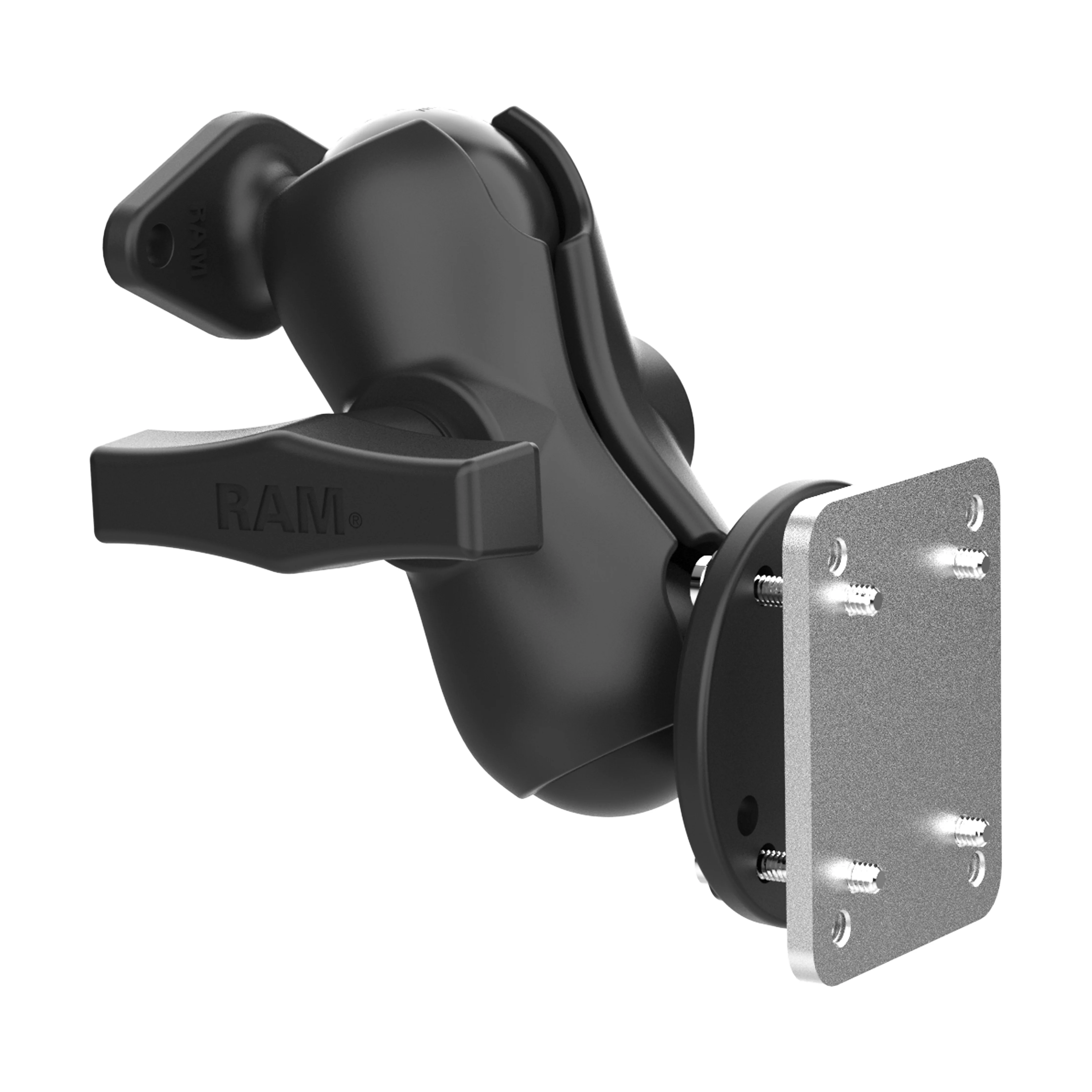 RAM® Dashboard Mount with Backing Plate & Diamond Plate - C Size Short - Image 2
