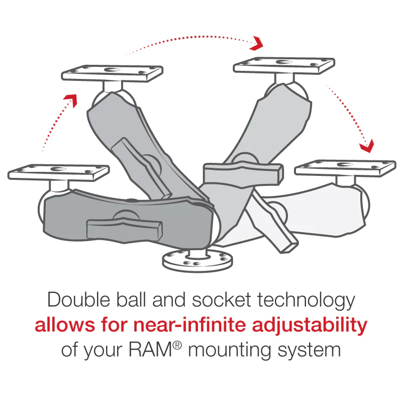 RAM® Drill-Down Double Ball Mount for Humminbird Helix 5 - Medium - Image 4