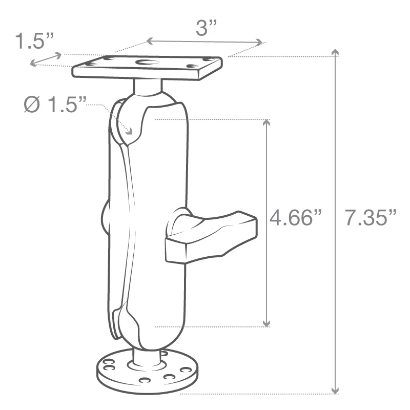 RAM® Drill-Down Double Ball Mount for Humminbird Helix 5 - Medium - Image 5