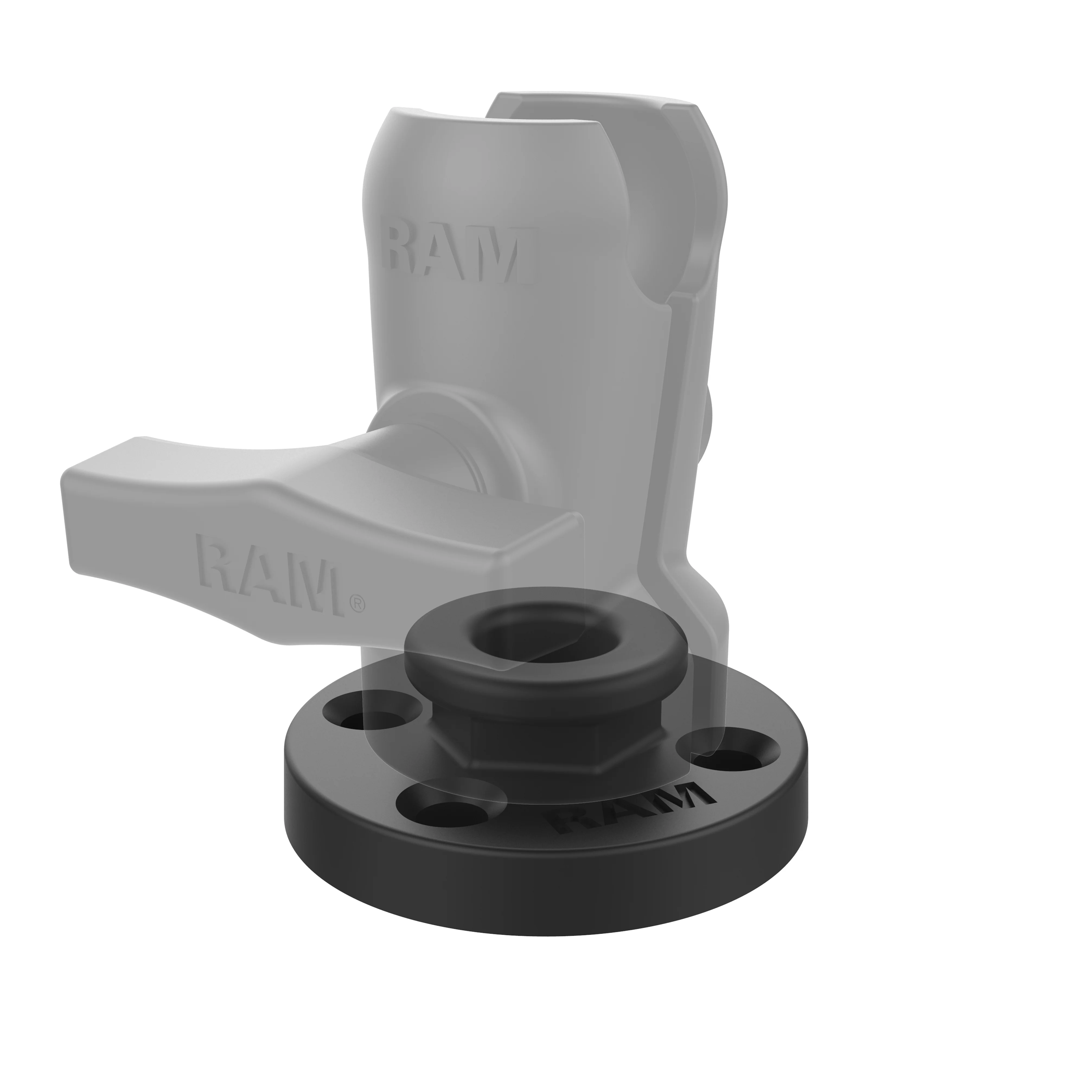 RAM® Round Base Adapter with Aluminum Octagon Button - Image 2