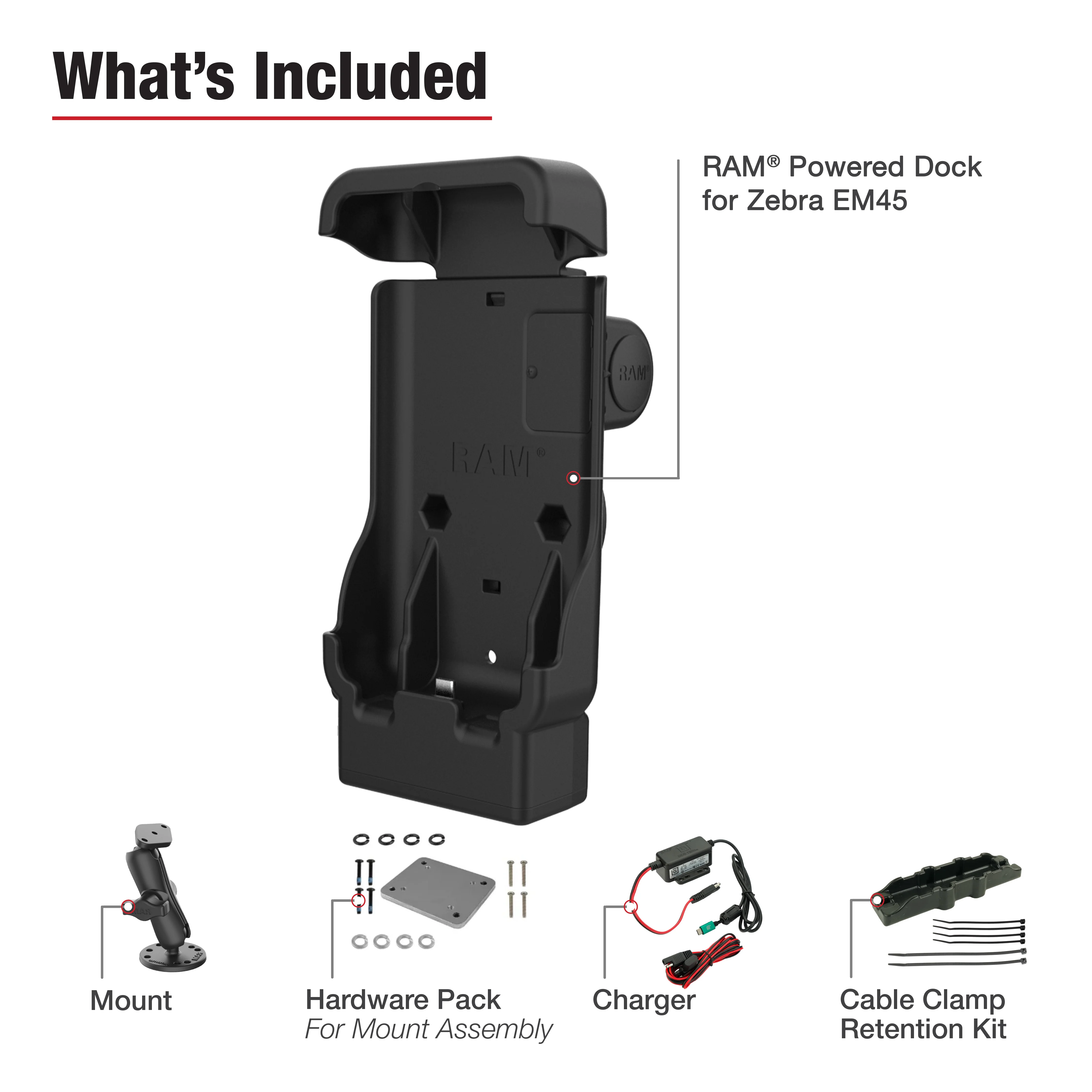 RAM® Powered Dock & Dashboard Mounting Kit for Zebra EM45 - Image 3