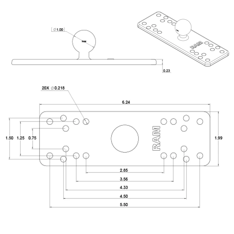 RAM® Universal Marine Electronic Mount - B Size Medium - Image 4