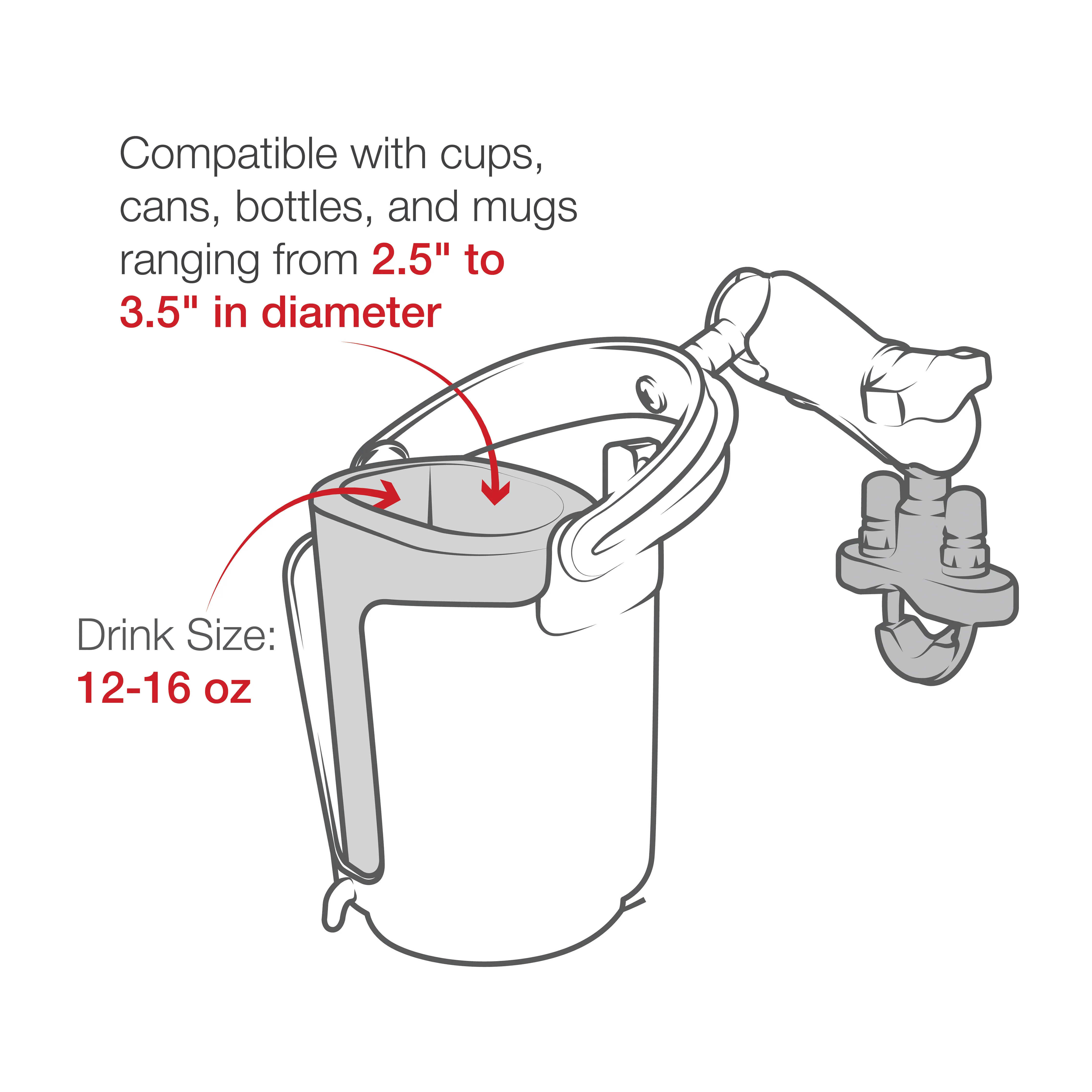 RAM® Level Cup 16oz Drink Holder with U-Bolt Base - .5" - 1.25" Rails - Image 2
