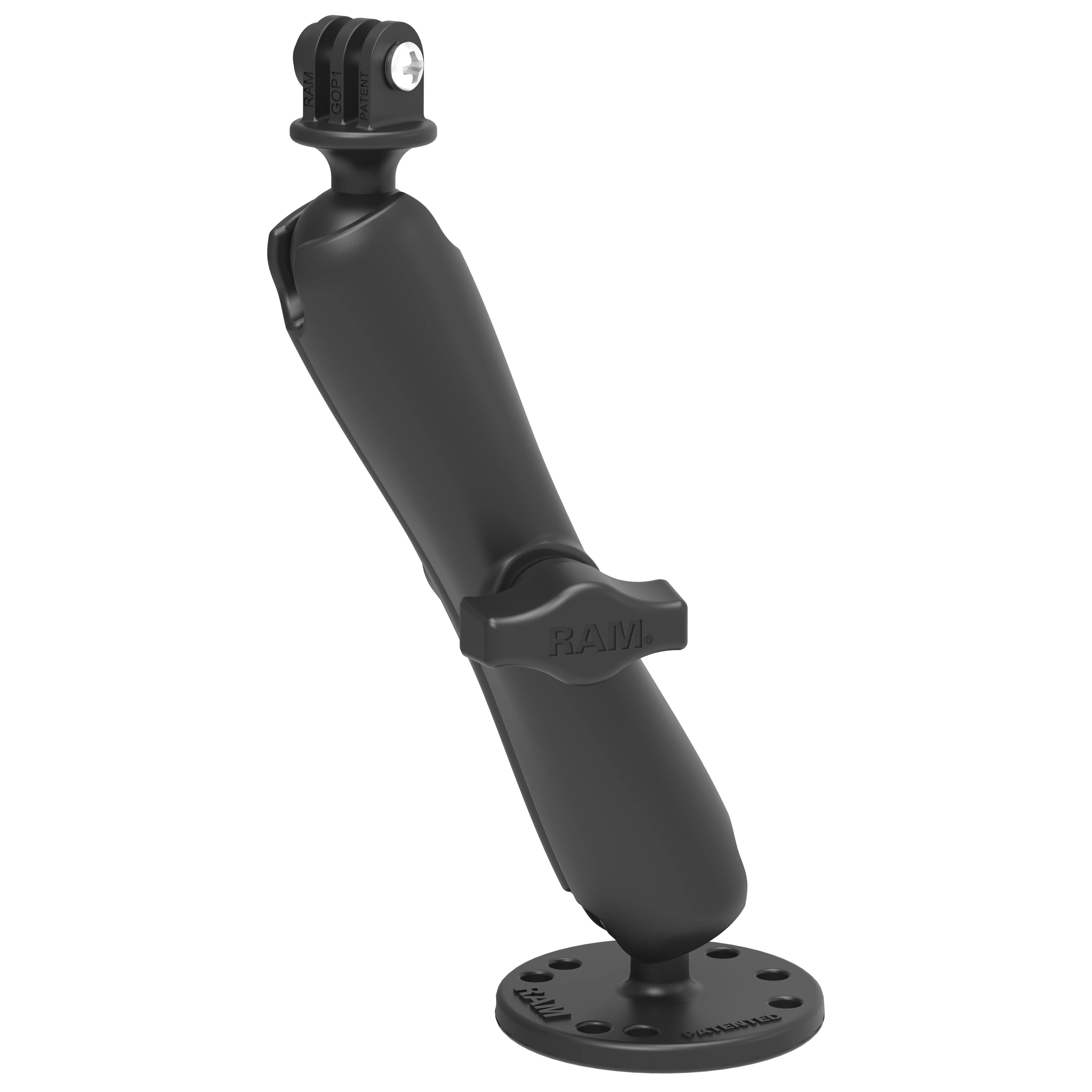RAM® Drill-Down Mount with Double Socket Arm with Action Camera Adapter - Image 2