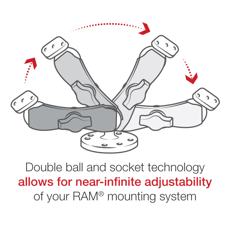 RAM® Double Ball Drill-Down Mount with Diamond Plate - Medium - Image 8