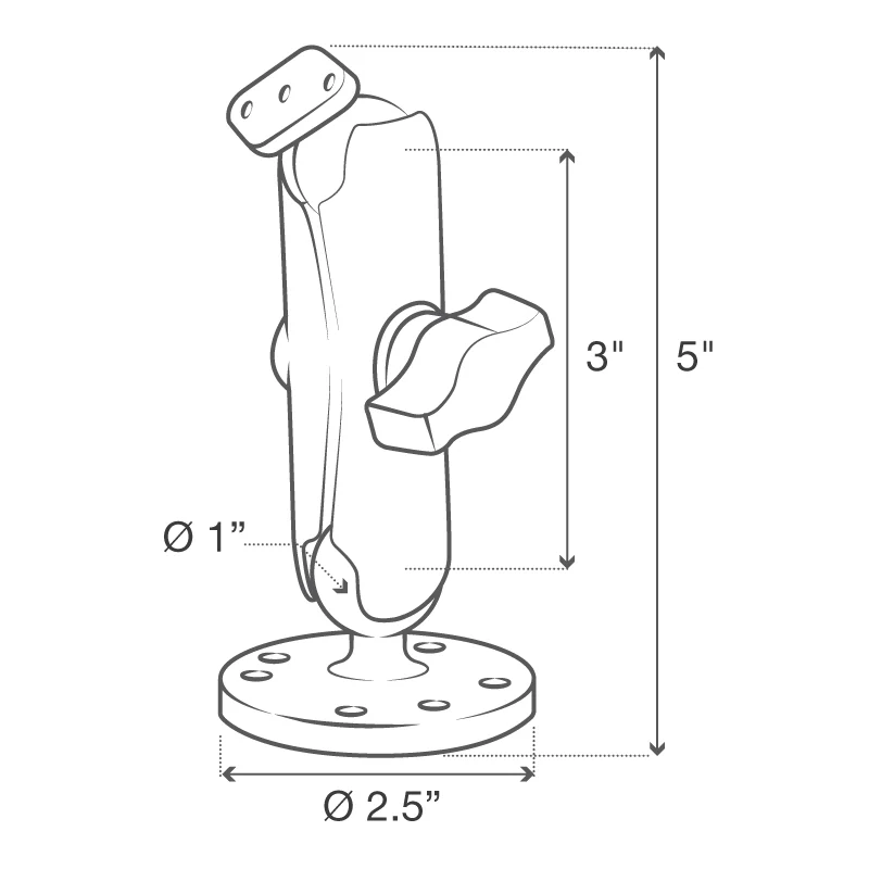 RAM® Double Ball Drill-Down Mount with Diamond Plate - Medium - Image 9