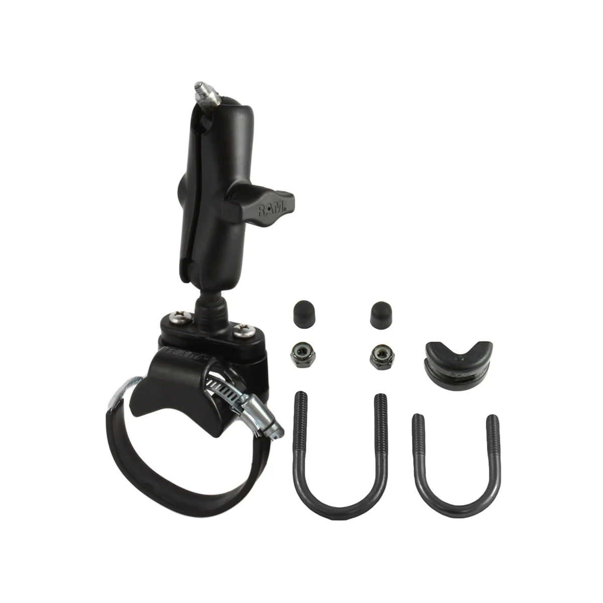 RAM® ATV/Side By Side Double Ball Rail Mount with 1/4"-20 Threaded Stud