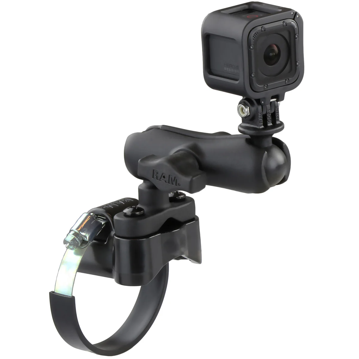 RAM® ATV/Side By Side Handlebar U-Bolt Mount with Action Camera Adapter - Image 2