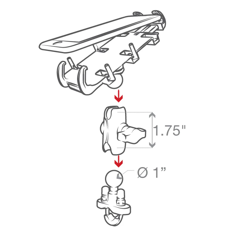 RAM® Quick-Grip™ Phone Mount with Handlebar U-Bolt Base - Short - Image 6