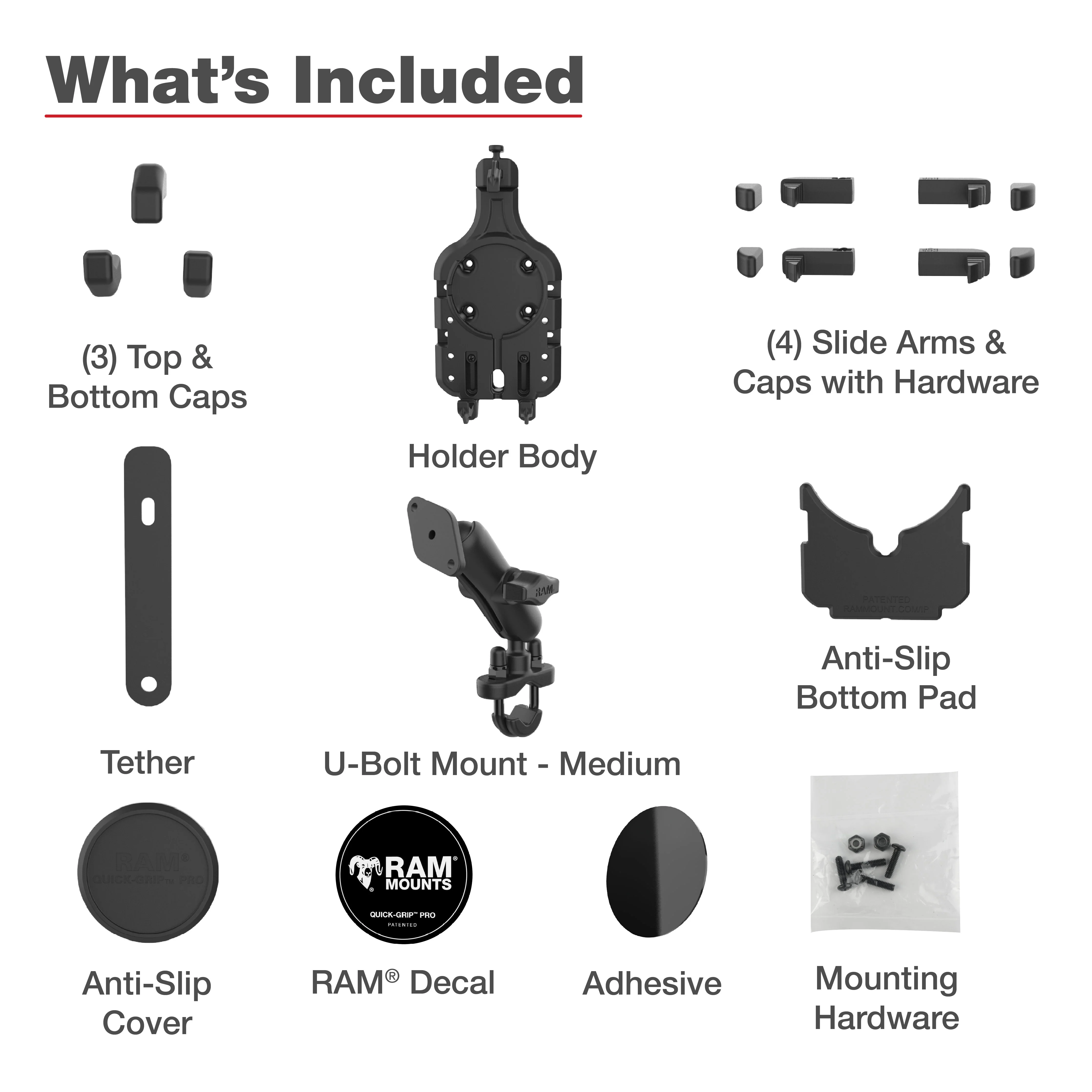 RAM® Quick-Grip™ Pro Phone Mount with Handlebar U-Bolt Base - Medium - Image 6