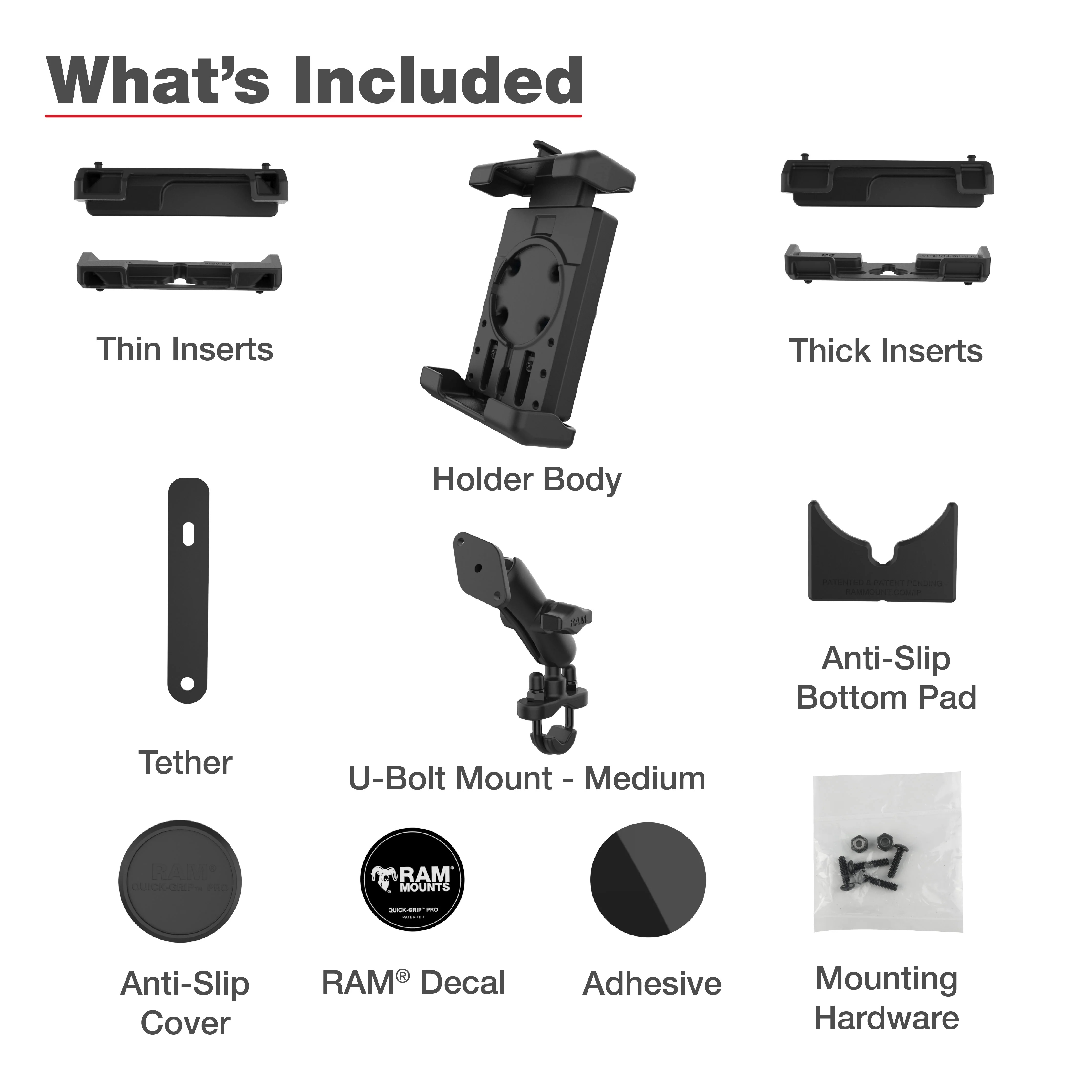 RAM® Quick-Grip™ Pro XL Phone Mount with Handlebar U-Bolt Base - Medium - Image 7