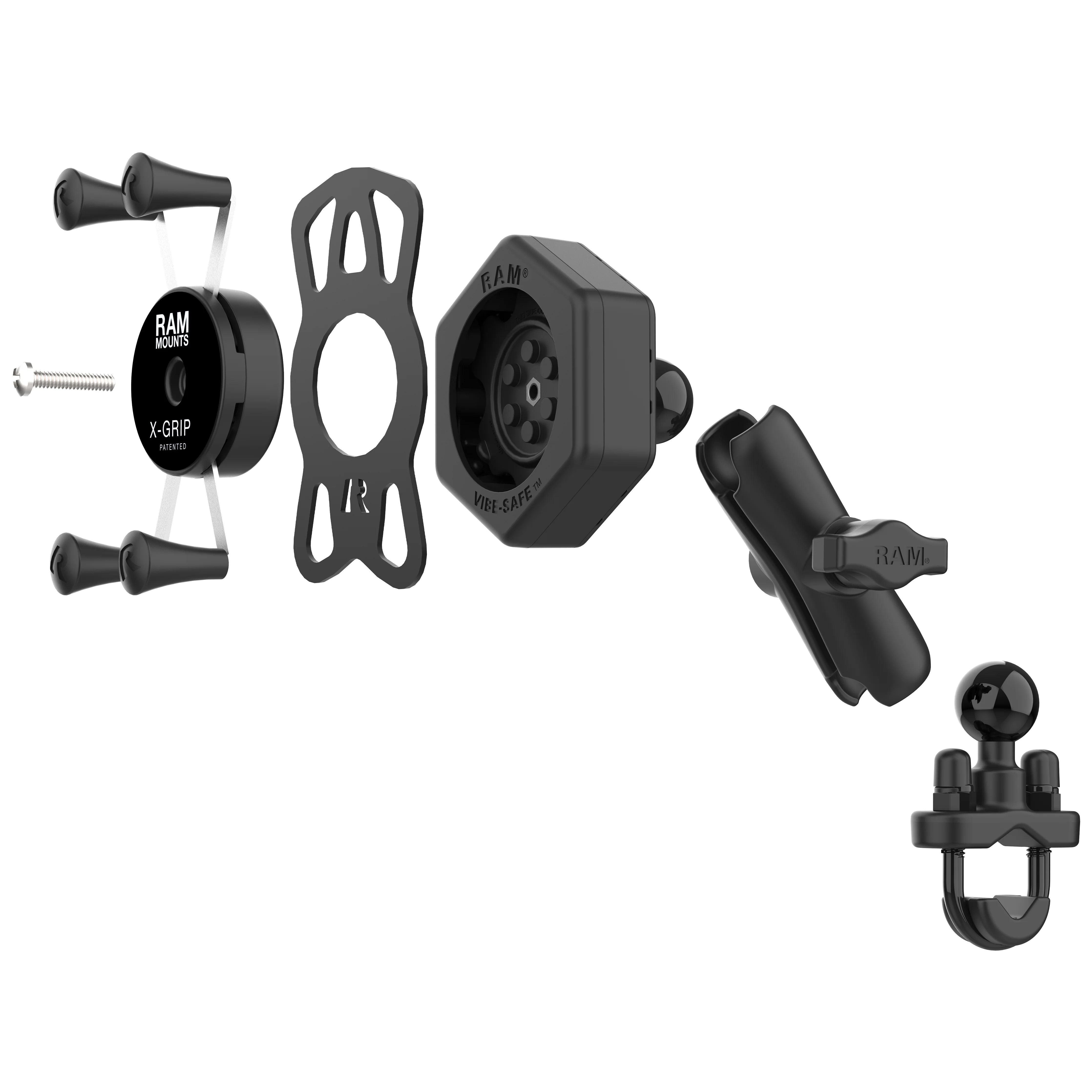 RAM® X-Grip® Phone Mount with Vibe-Safe™ & U-Bolt Base - Medium - Image 4
