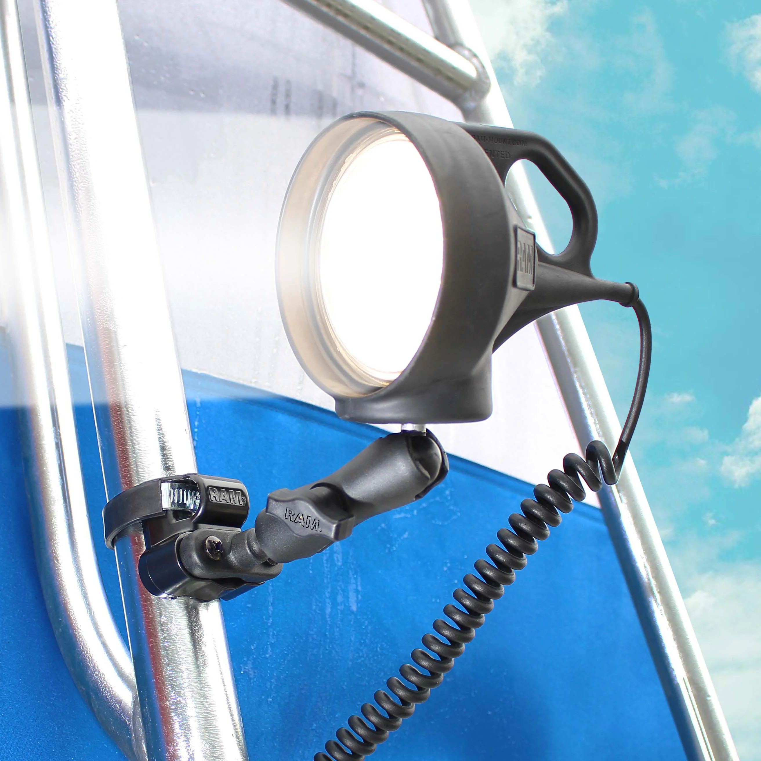 RAM® ATV/Side By Side Rail Mount with LED Spotlight - Image 3