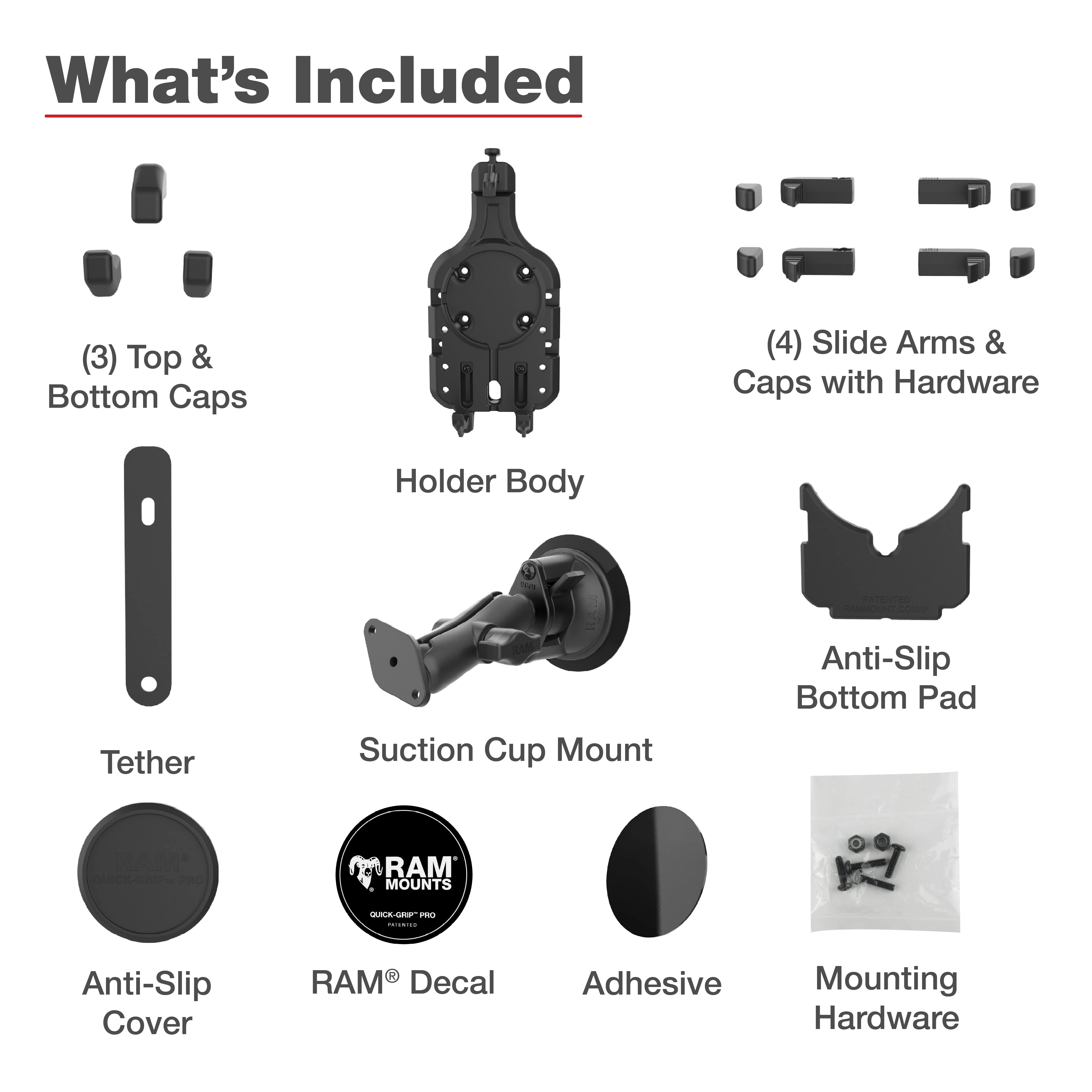 RAM® Quick-Grip™ Pro Phone Mount with Twist-Lock™ Suction Cup - Medium - Image 6