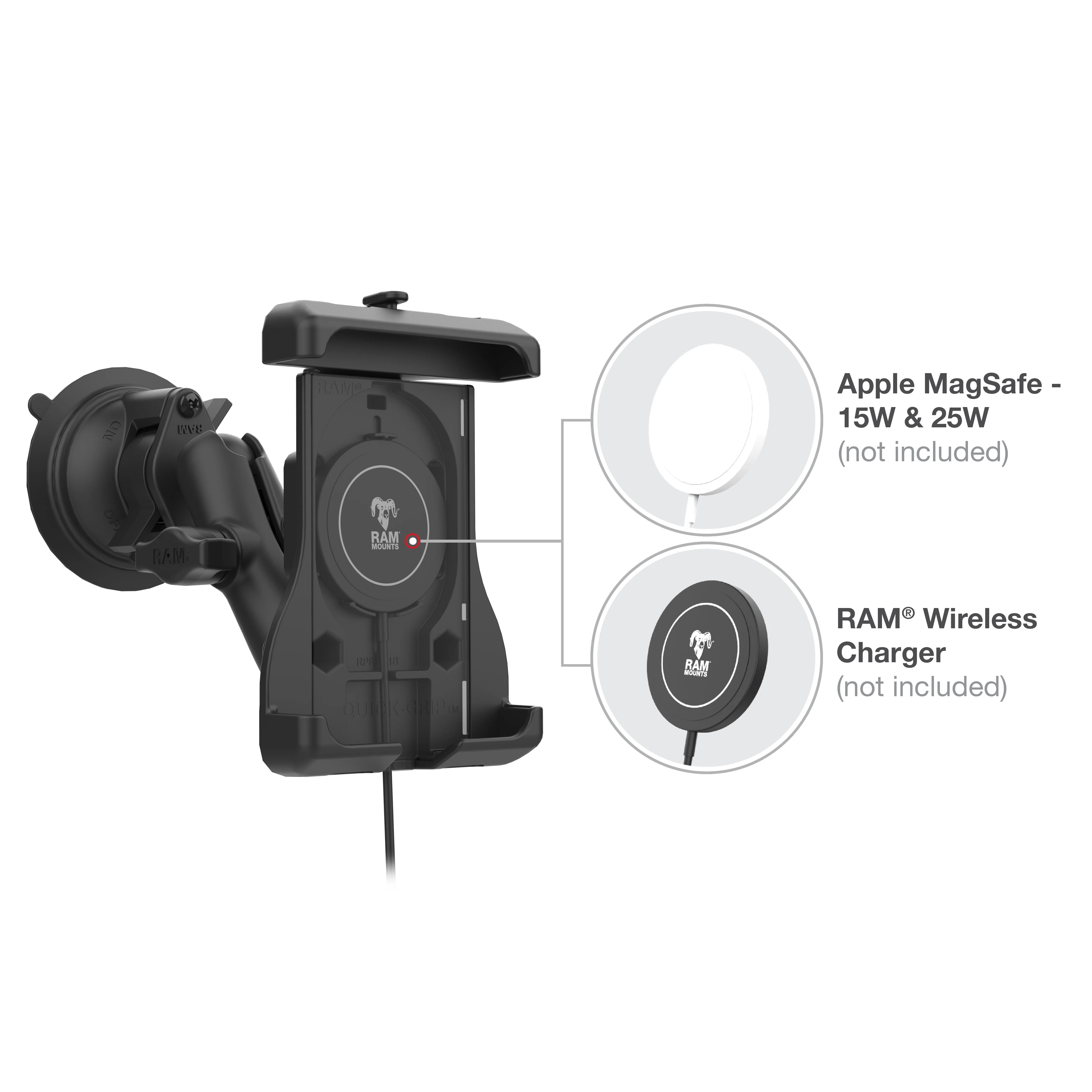 RAM® Quick-Grip™ Suction Cup Mount for iPhone 12 Series + MagSafe - Image 3