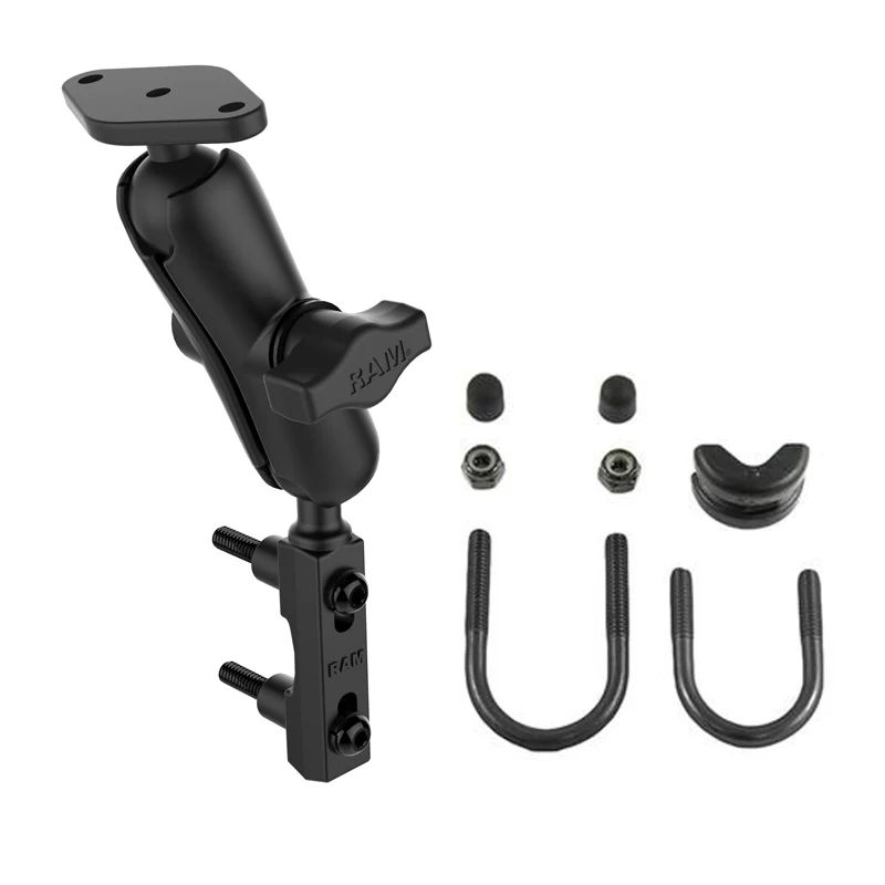 RAM® Motorcycle Brake/Clutch Reservoir Mount with Diamond Plate - Medium