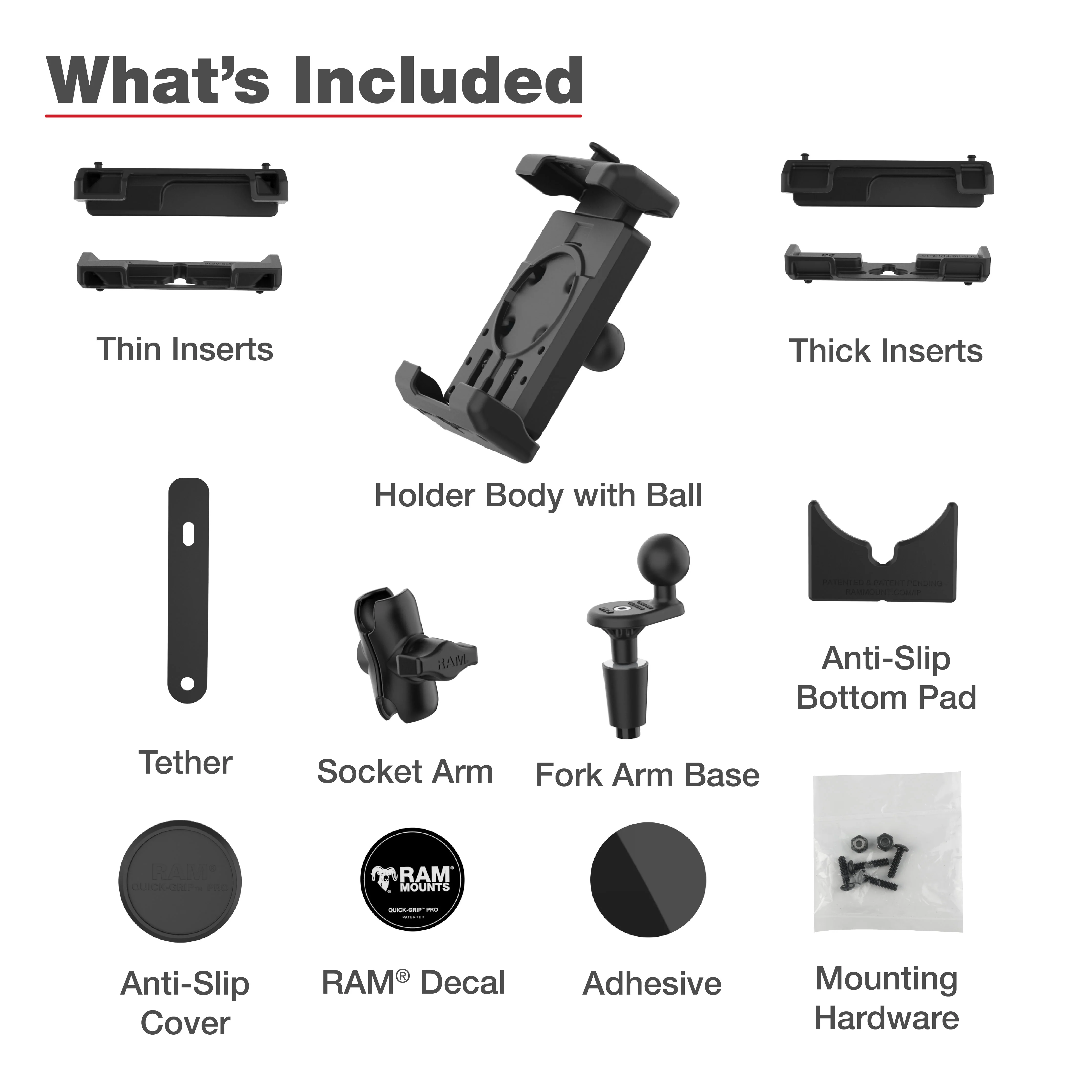 RAM® Quick-Grip™ Pro XL Phone Mount with Fork Stem Base - Short - Image 7