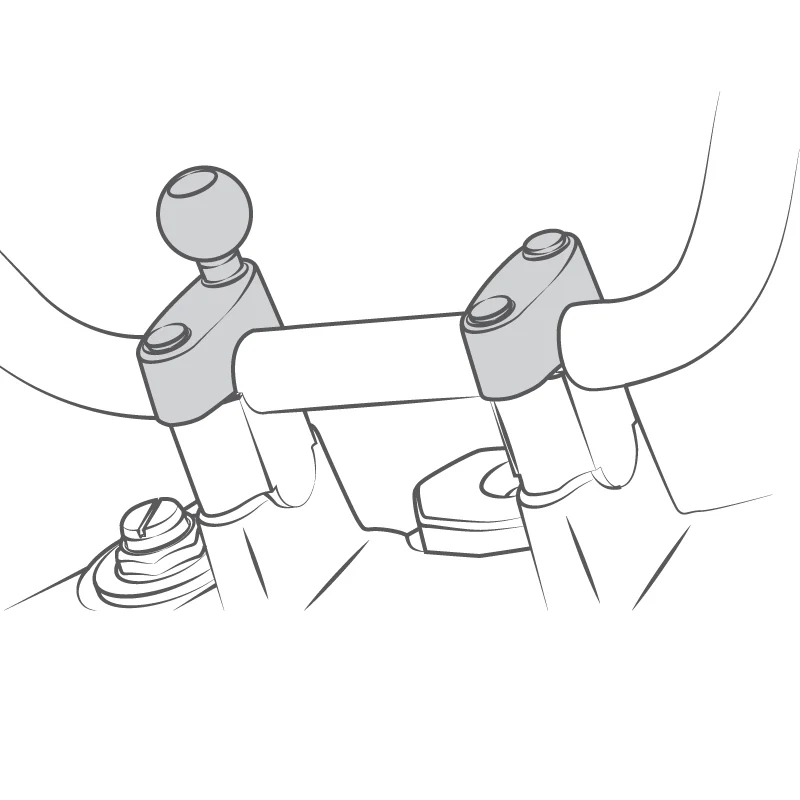 RAM® Motorcycle Handlebar Clamp Mount with M8 Bolts - Short - Image 3