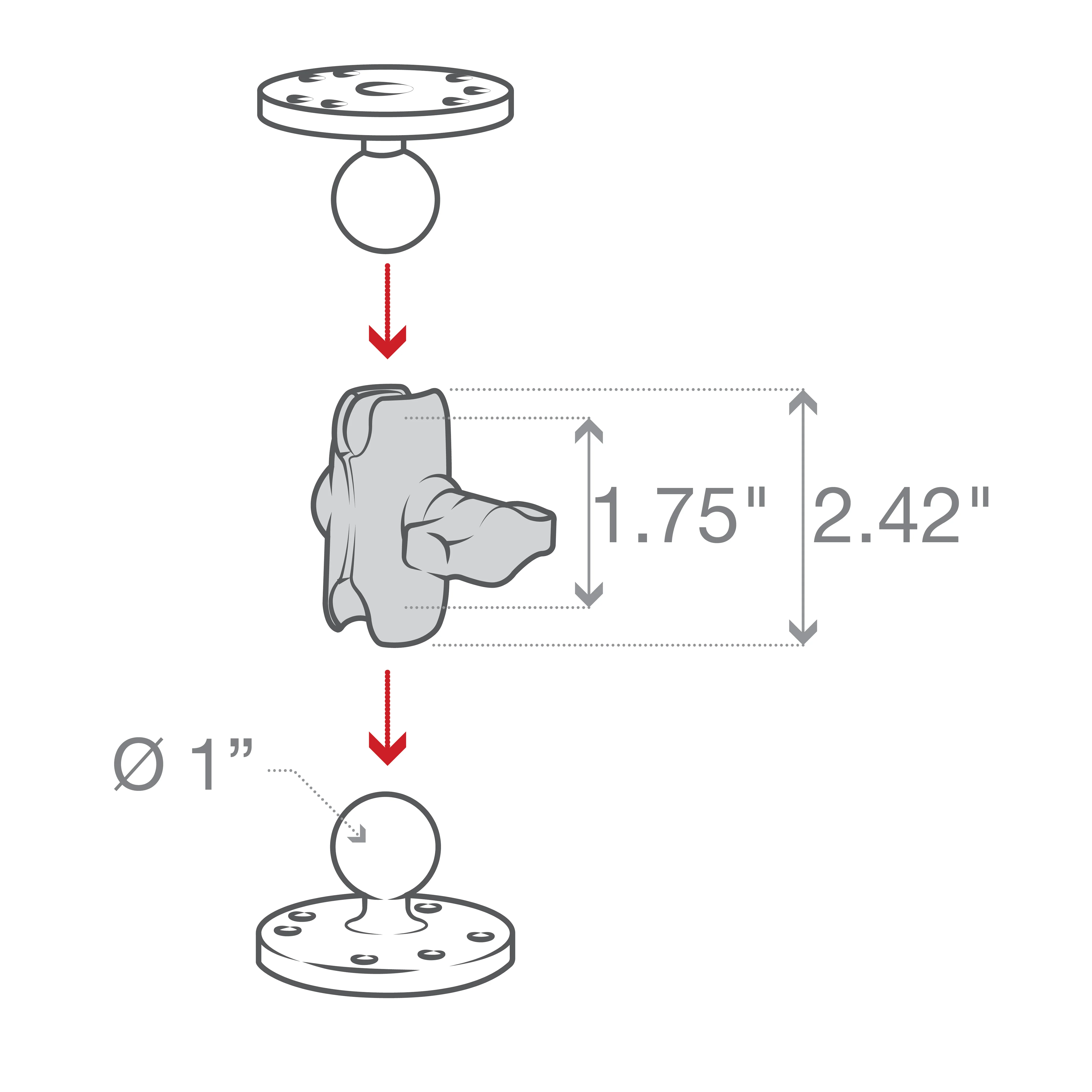 RAM® Double Socket Arm - B Size Short - Image 4