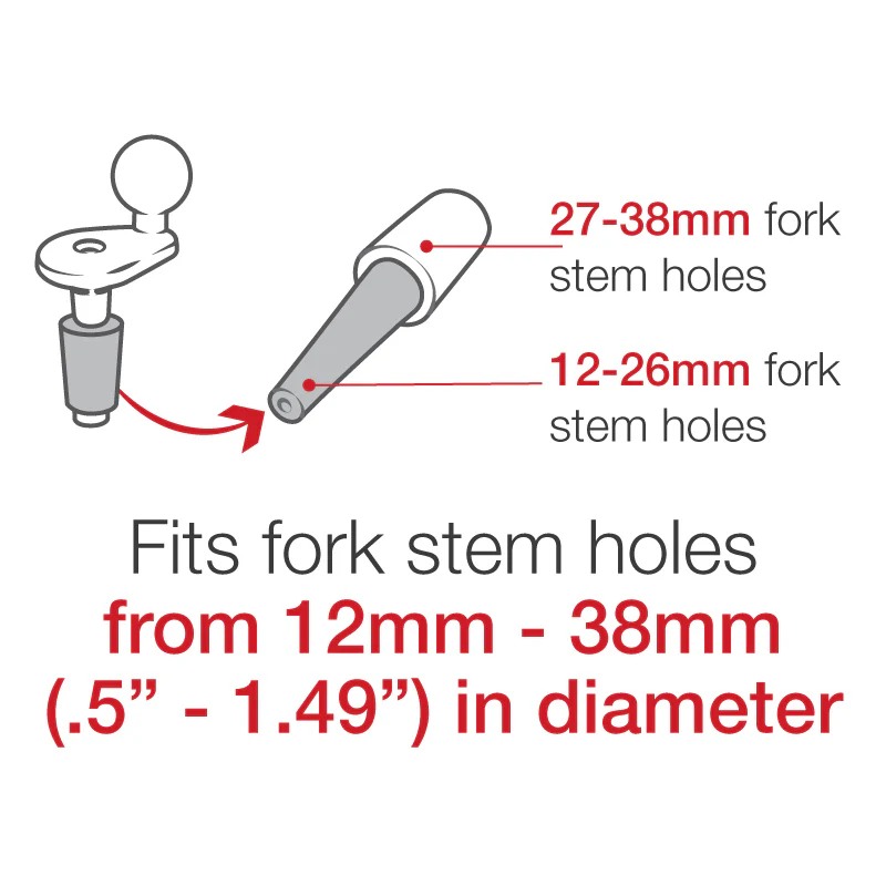 RAM® Motorcycle Fork Stem Ball Base with Rubber Expansion Plug - Image 7