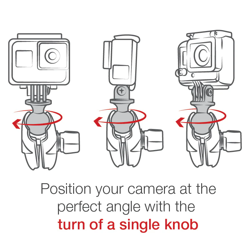 RAM® Tough-Claw™ Clamp Mount with Action Camera Adapter - Aluminum - Image 4