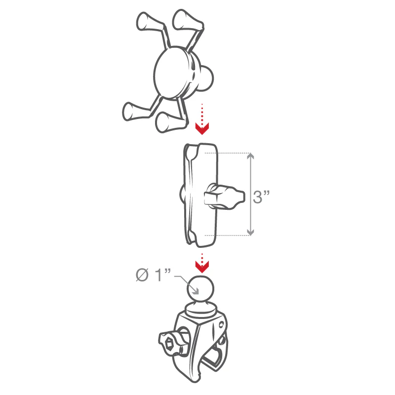 RAM® X-Grip® Phone Mount with RAM® Tough-Claw™ Small Clamp Base - Medium - Image 7