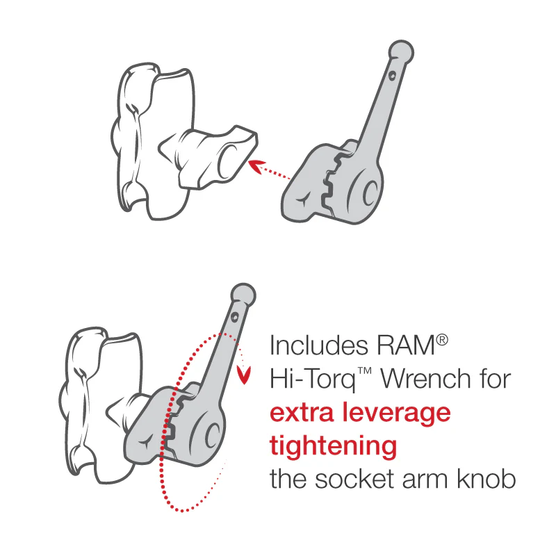 RAM® Large Marine Electronics Mount with RAM® Hi-Torq Wrench - Short - Image 4