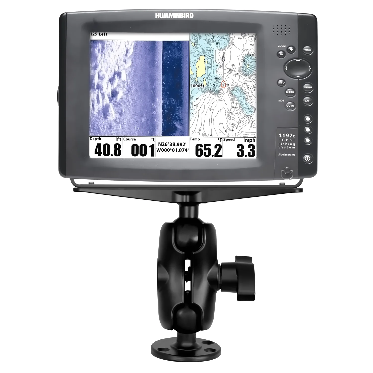 RAM® Large Marine Electronics Mount with Jam Nut - Short - Image 2