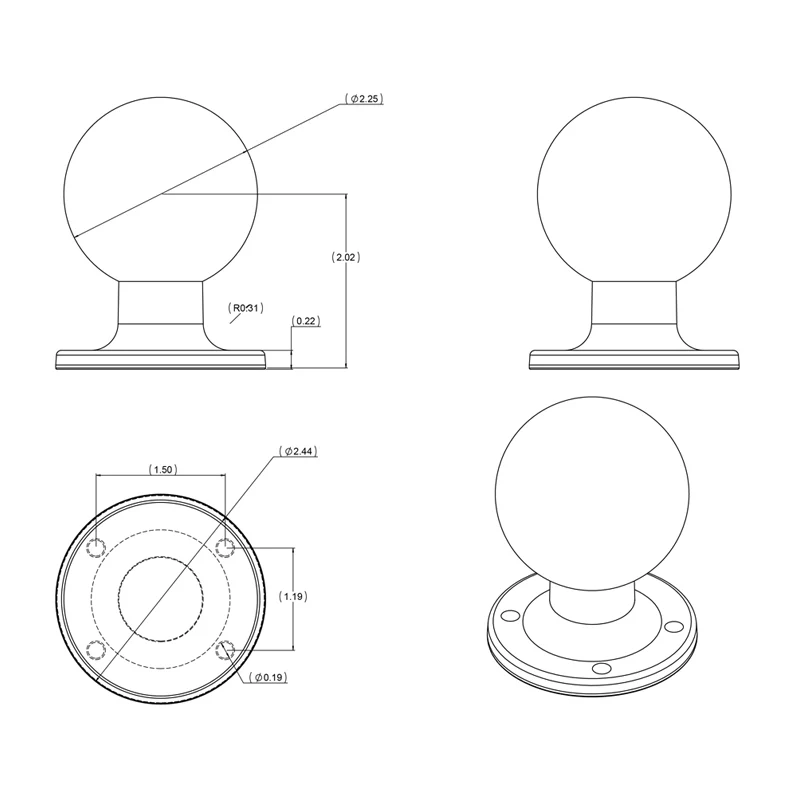 RAM® Round AMPS Plate with Ball - Image 4
