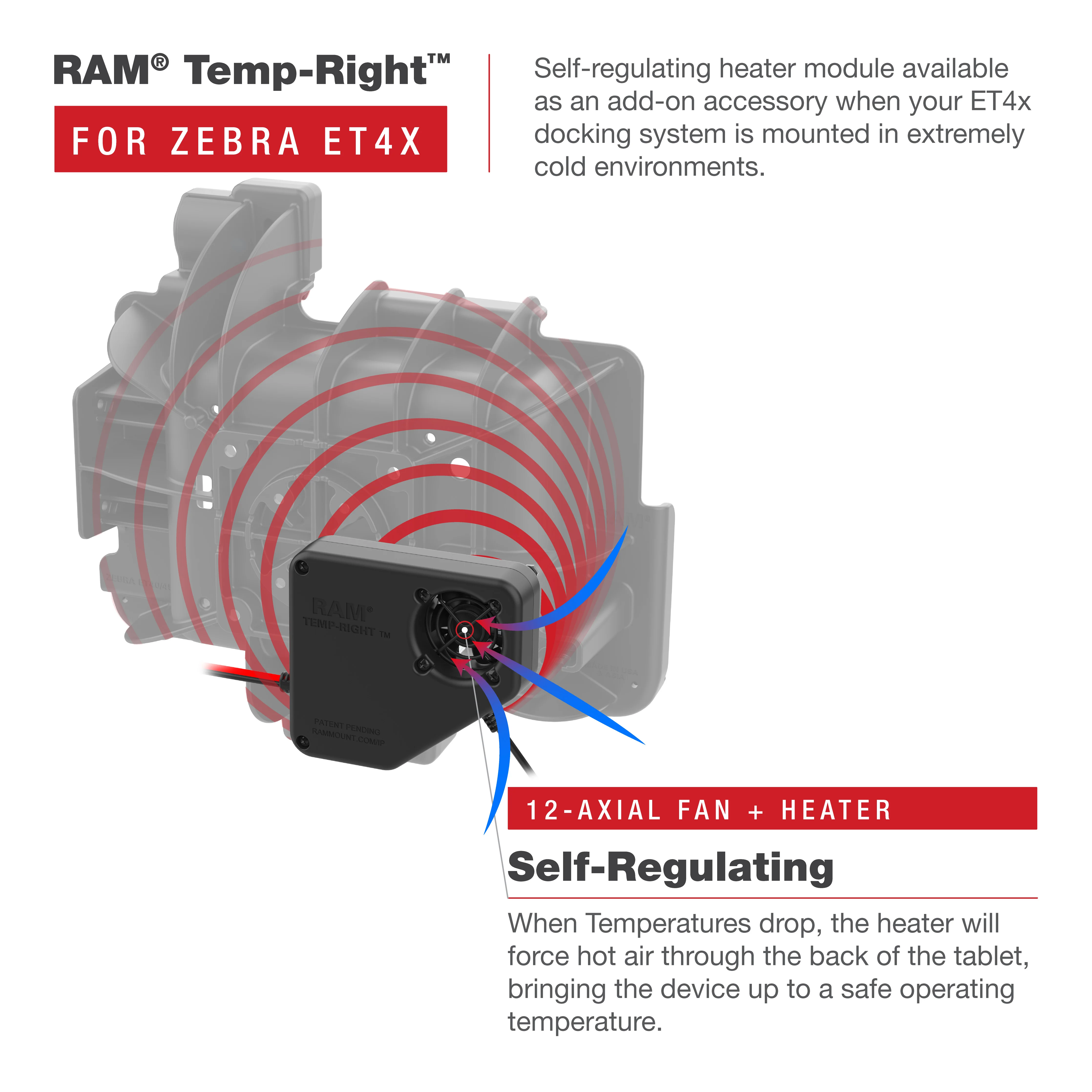 RAM® Temp-Right™ Dock Heating Module for Zebra ET4x - Image 4