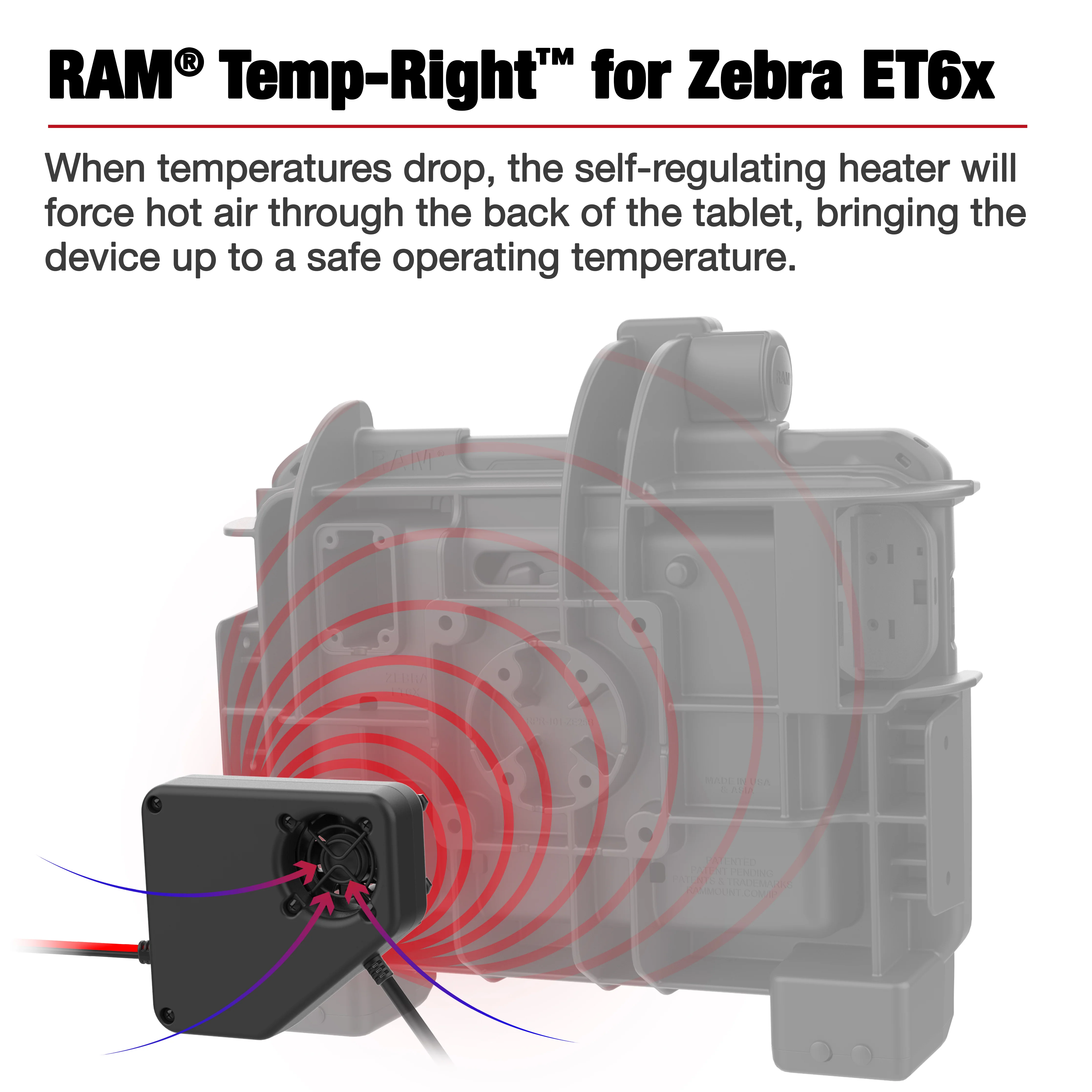 RAM® Temp-Right™ Dock Heating Module for Zebra ET6x & Getac ZX10 - Image 4
