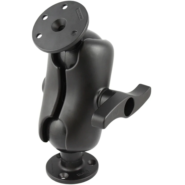 RAM® Double Ball Mount with Two Large Round Plates - E Size Short
