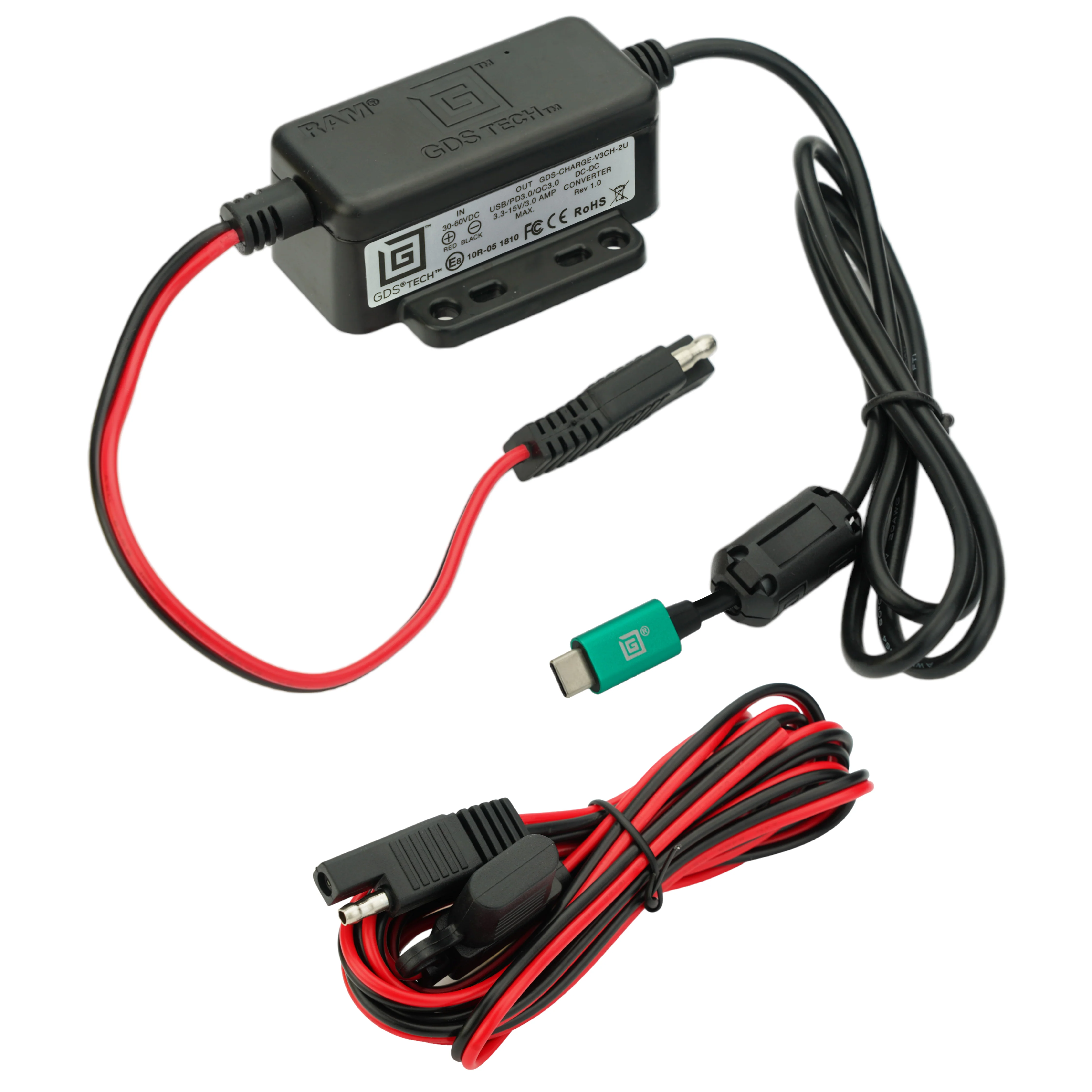 GDS® Modular 30-64V Power Delivery (45W) Male USB-C Hardwire Charger