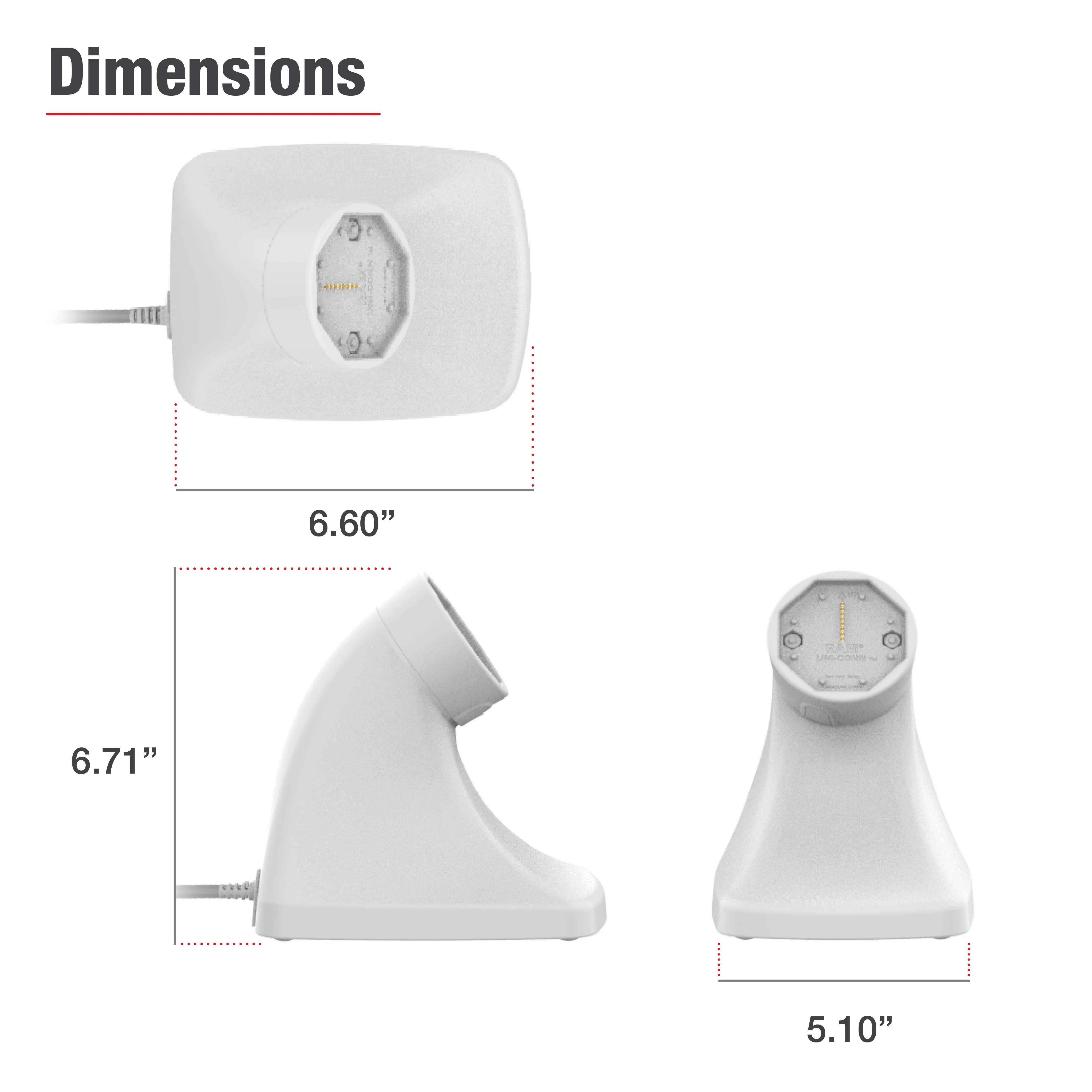 GDS® Uni-Conn™ Powered Snap-In Kiosk Dock with USB-C - Gray - Image 4