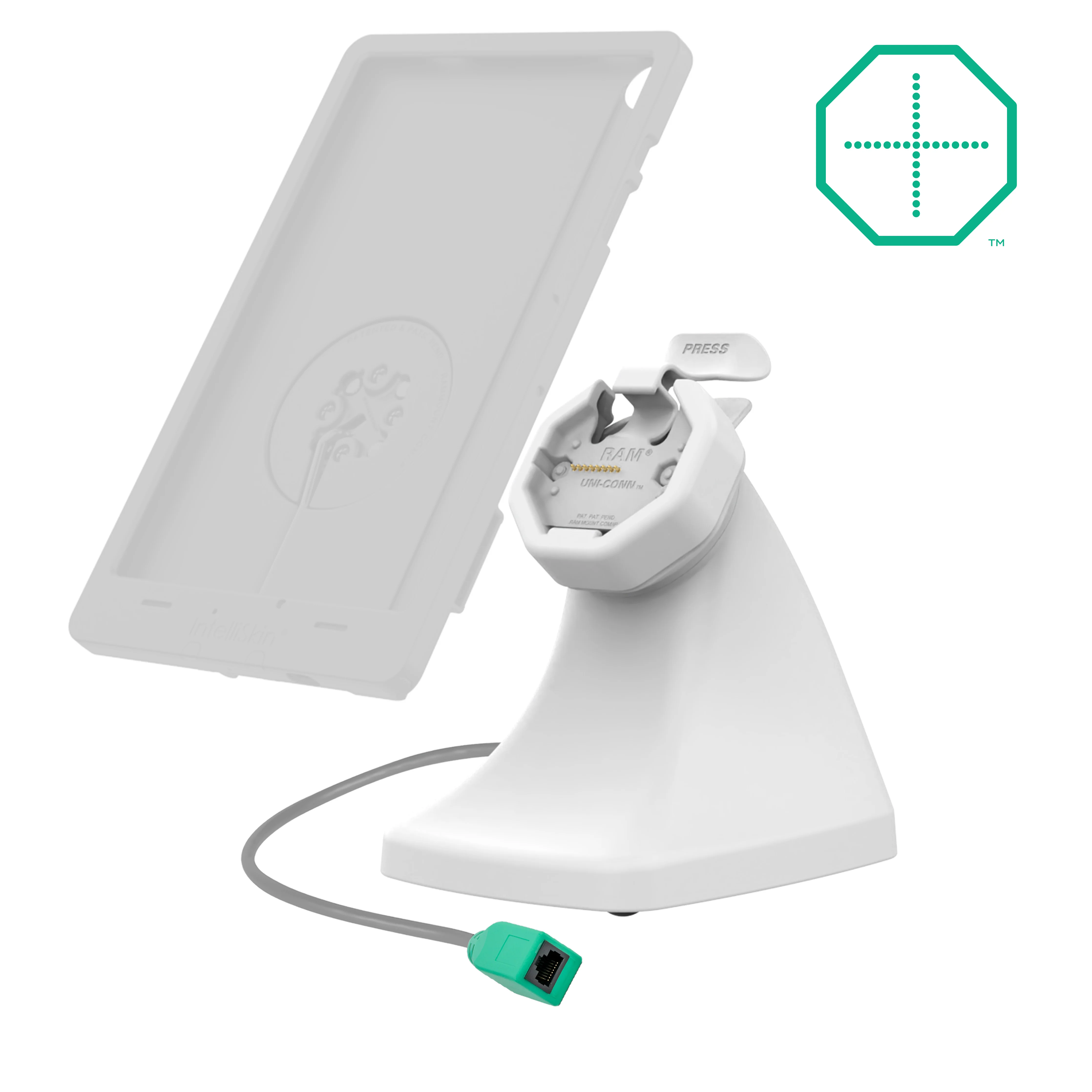 GDS® Uni-Conn™ Powered Snap-In Kiosk Dock with PoE - Gray - Image 2