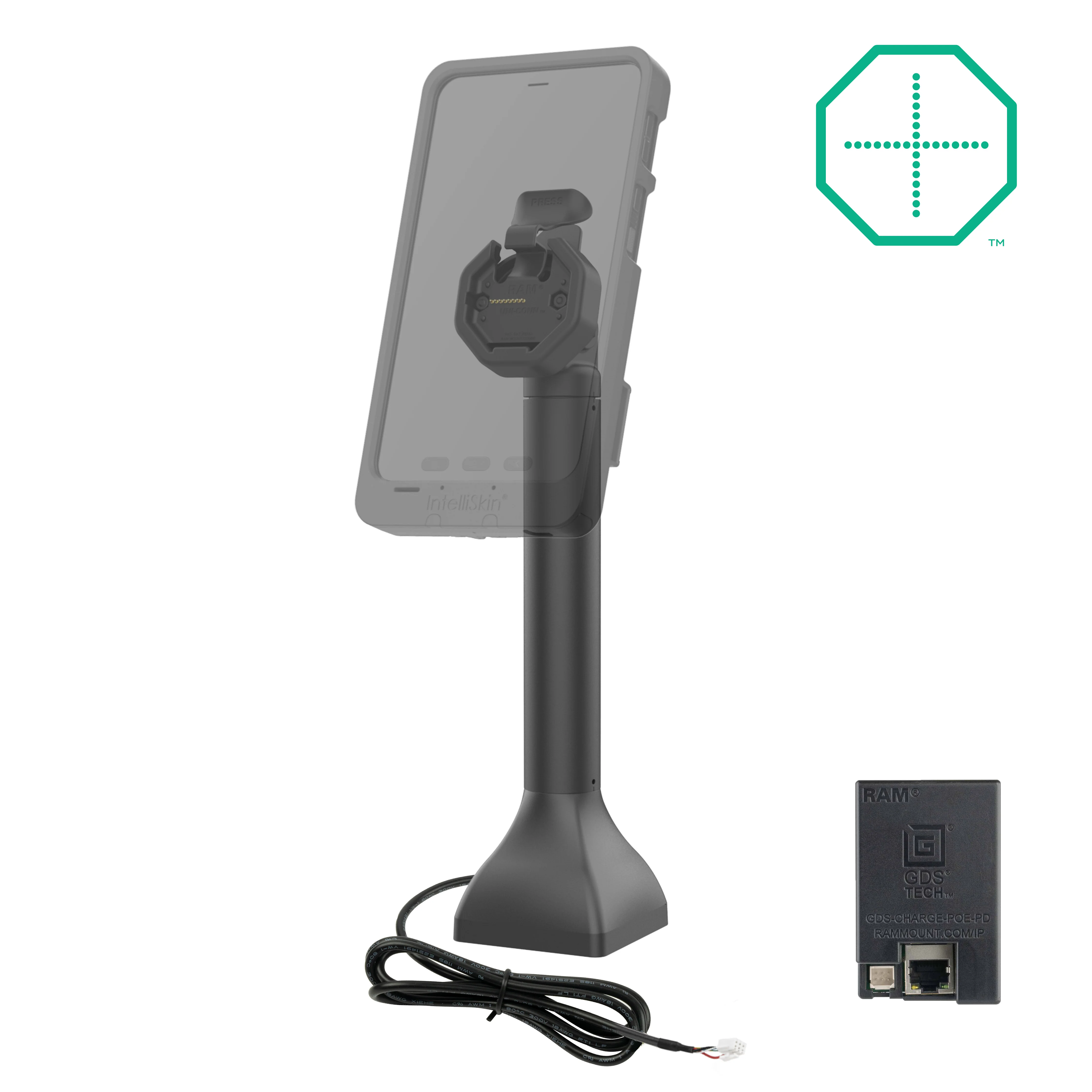 GDS® Uni-Conn™ Powered 14" Pedestal Dock with PoE - Image 2