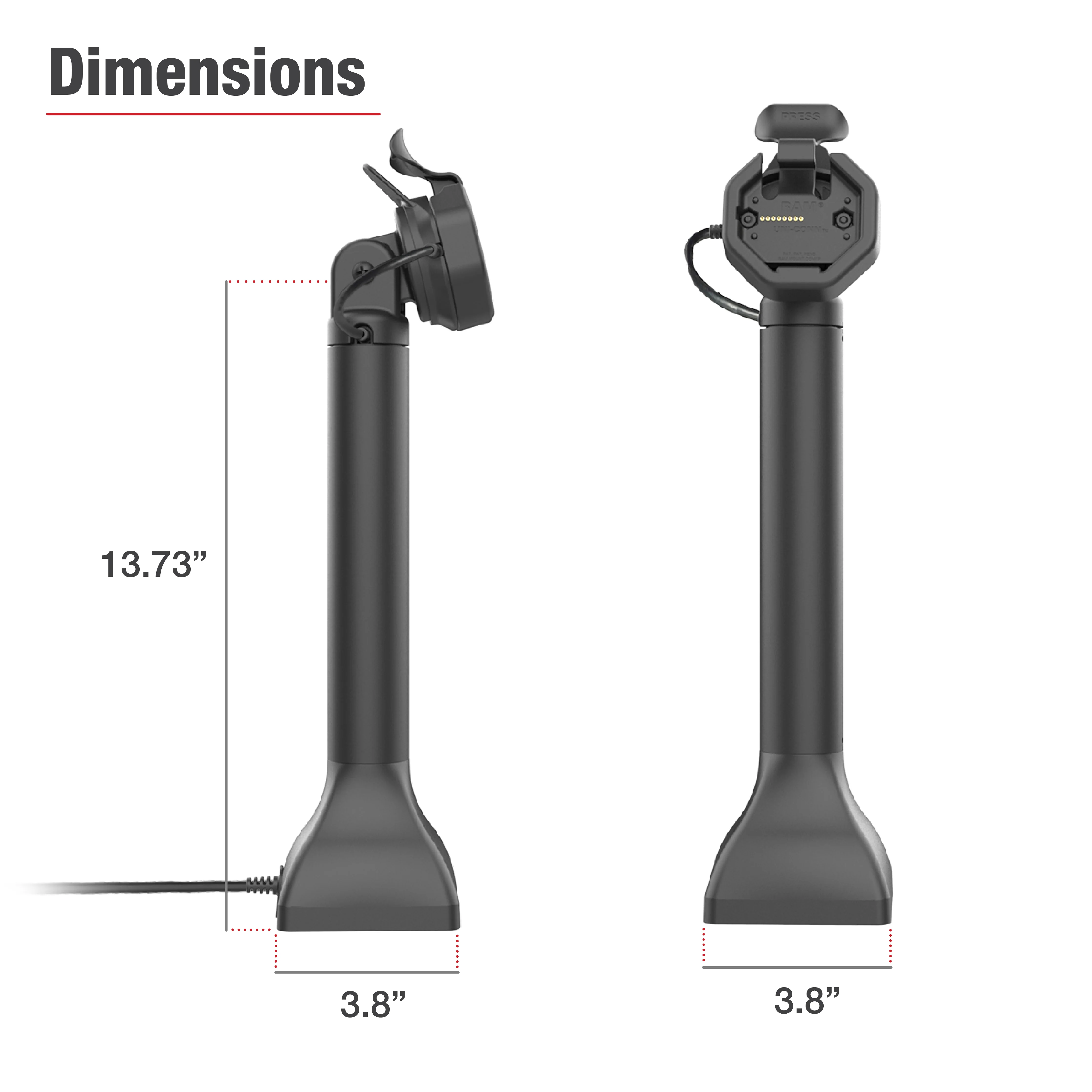 GDS® Uni-Conn™ Powered 14" Pedestal Dock with PoE - Image 5