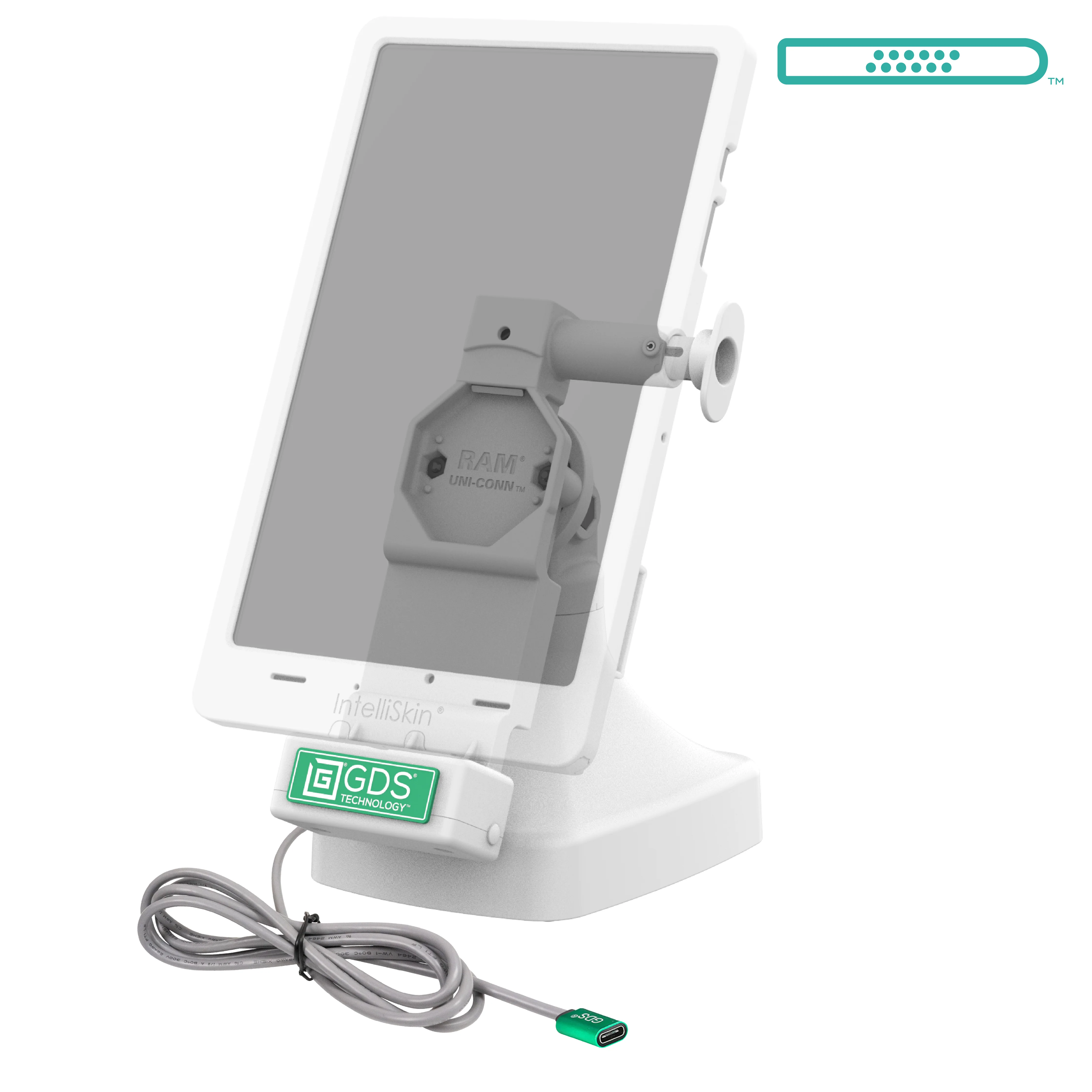 GDS® Uni-Conn™ Tilt & Swivel Dock with USB-C - Gray - Image 2