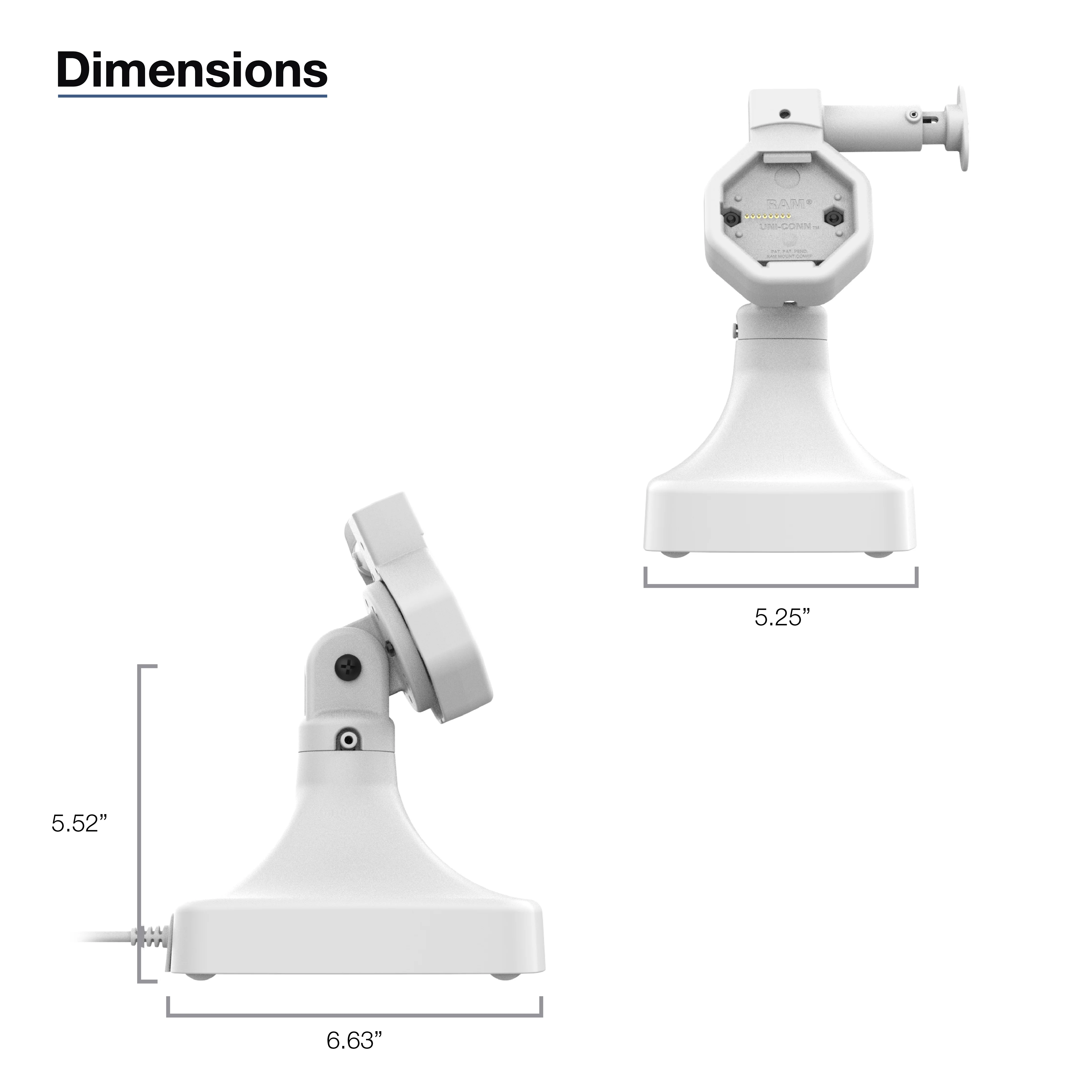 GDS® Uni-Conn™ Powered Tilt & Swivel Dock with USB-C + Data - Gray - Image 7