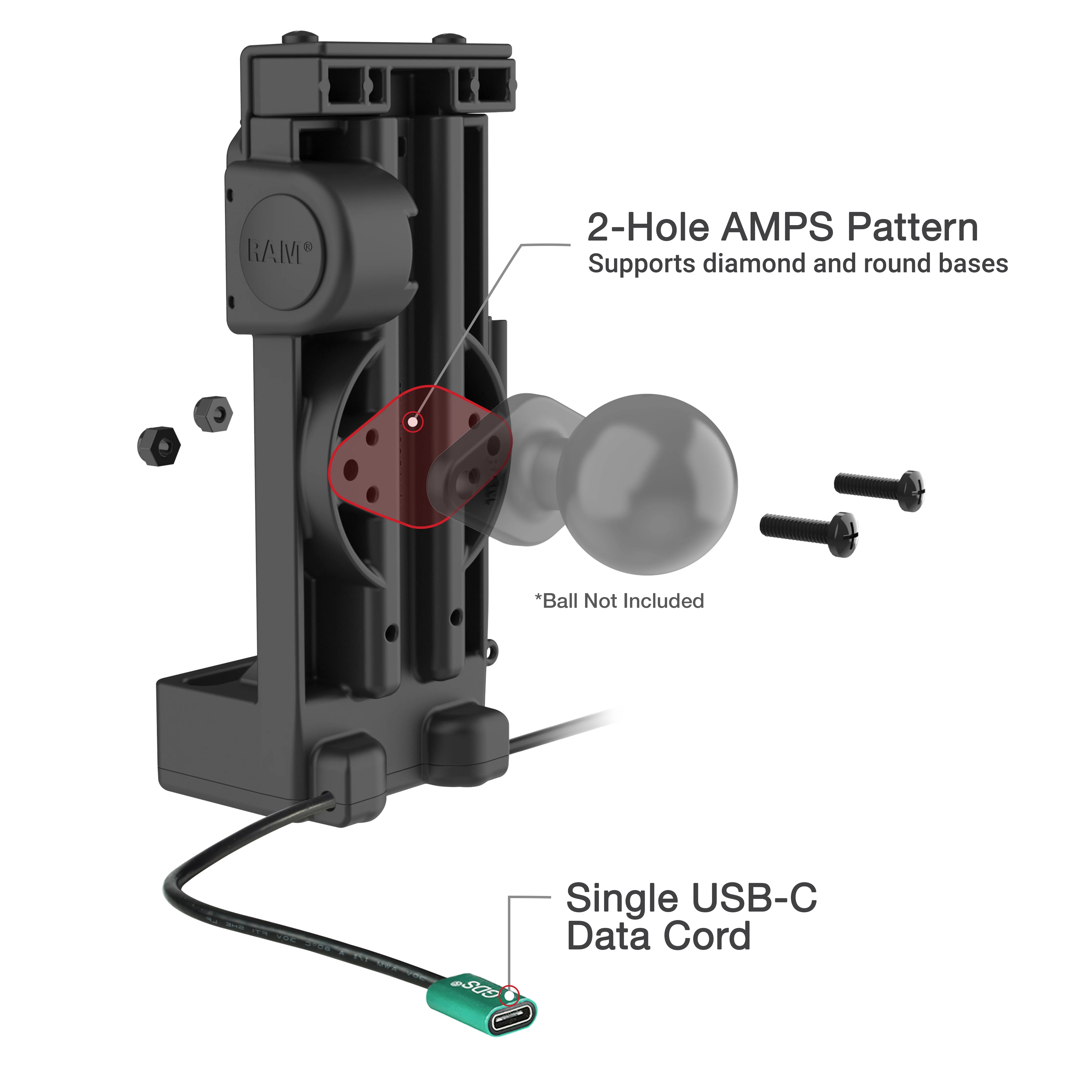 GDS® Uni-Conn™ Spring Loaded Power + Single USB-C Dock - Image 5