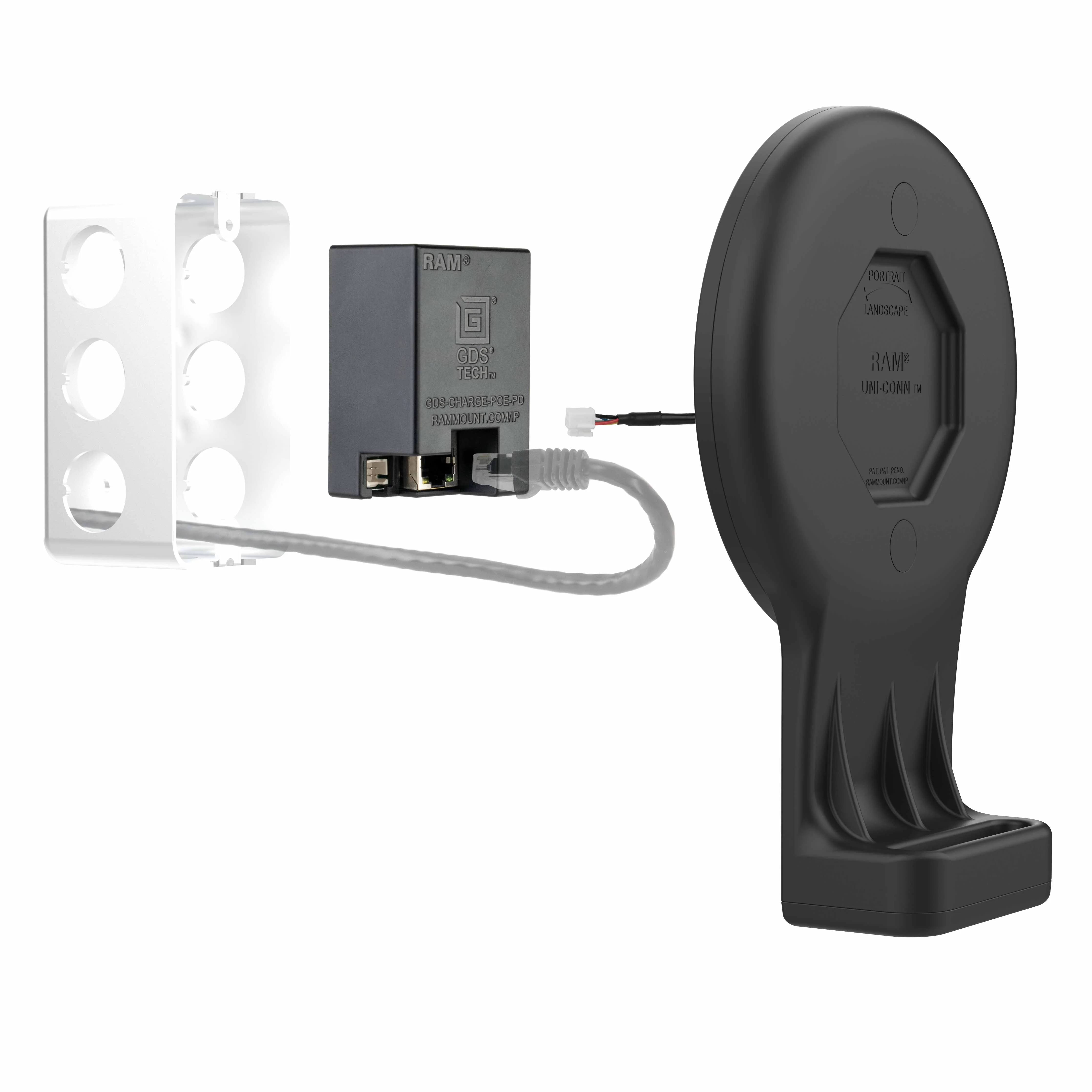 GDS® Uni-Conn™ Wall Dock with Magnetic Receiver & PoE - Image 5