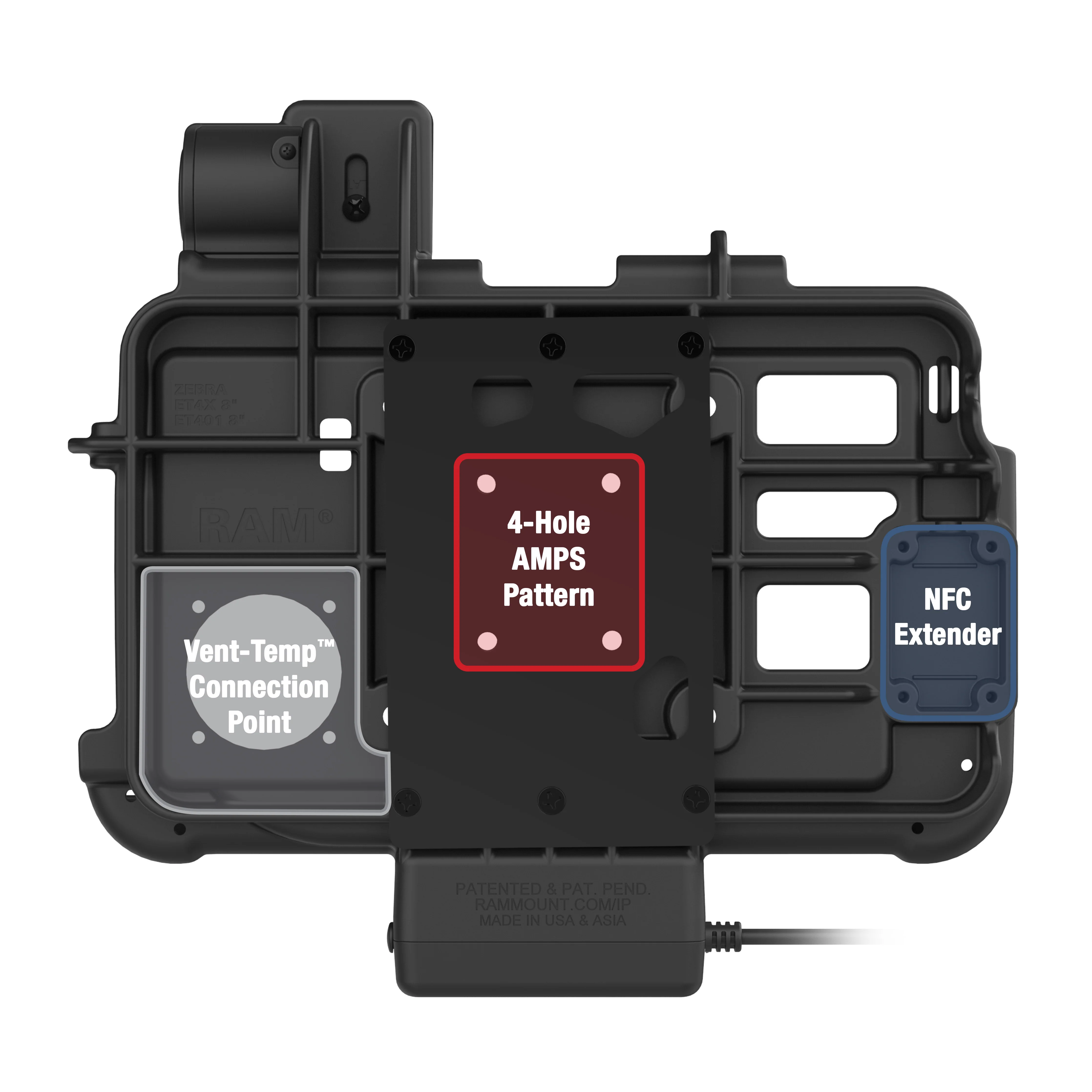 GDS® Thin-Dock™ for Zebra ET401 & ET4x 8" with IntelliSkin® - Image 3