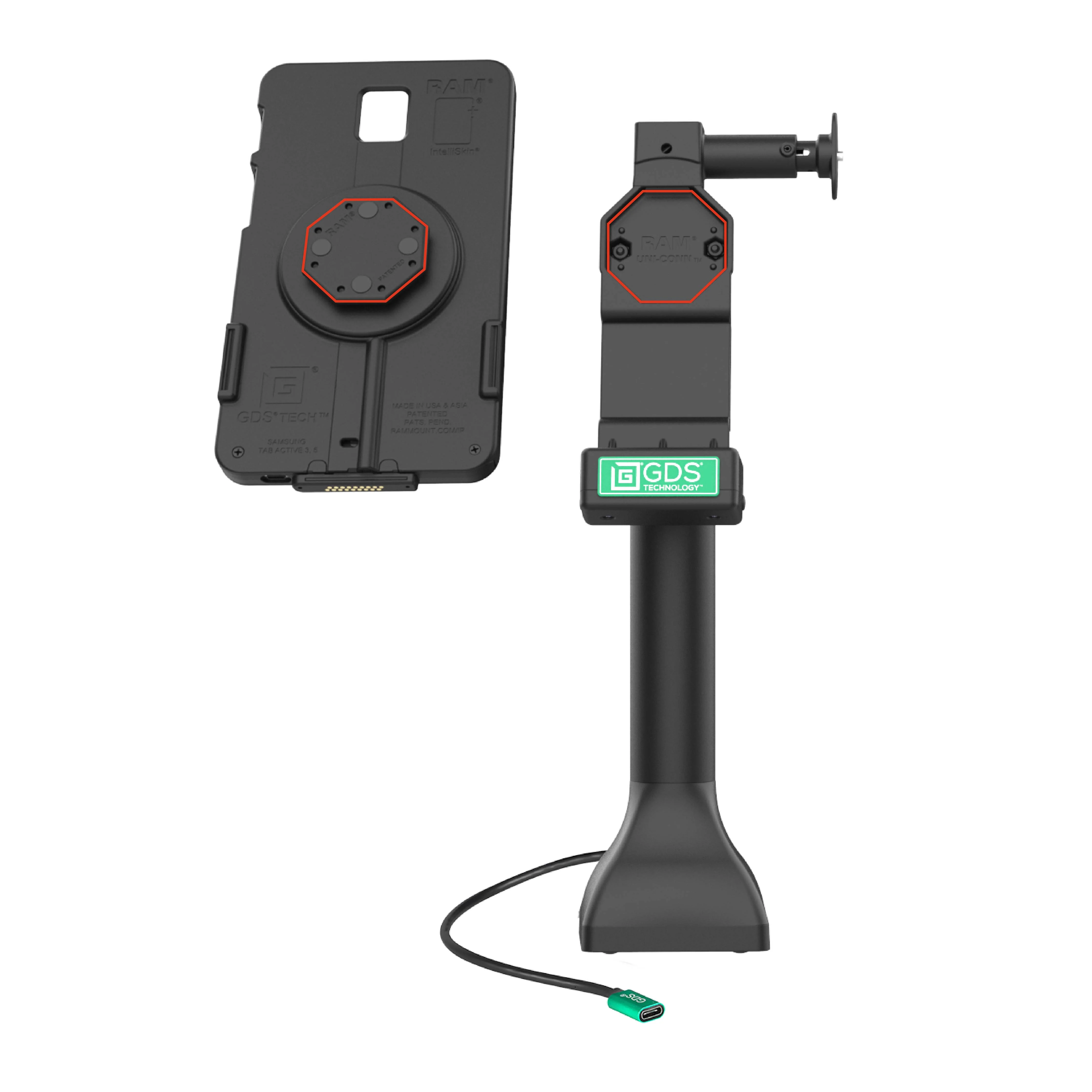 GDS® Uni-Conn™ 14" Locking Pedestal Dock with USB-C - Image 4
