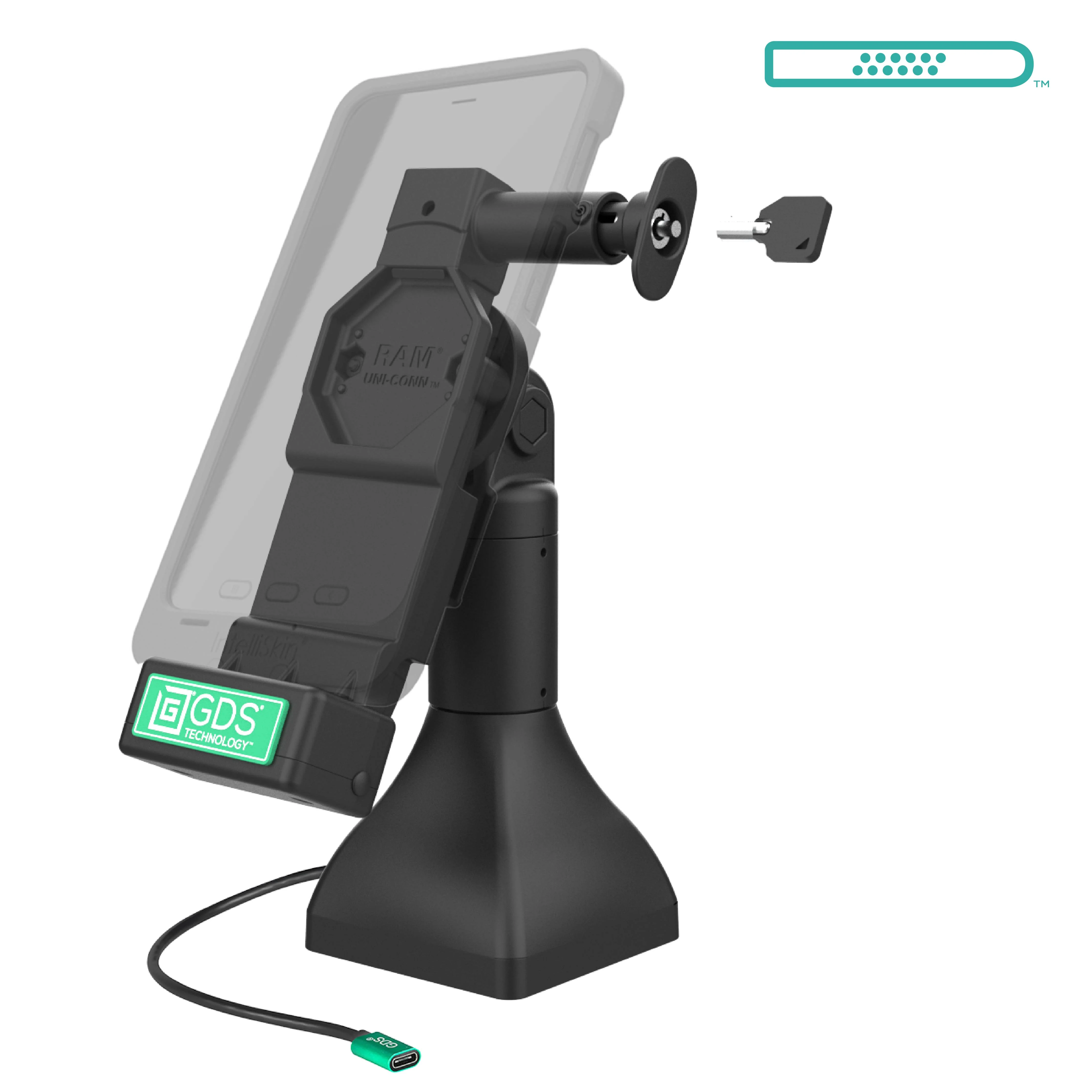 GDS® Uni-Conn™ 7" Locking Pedestal Dock with USB-C - Image 2