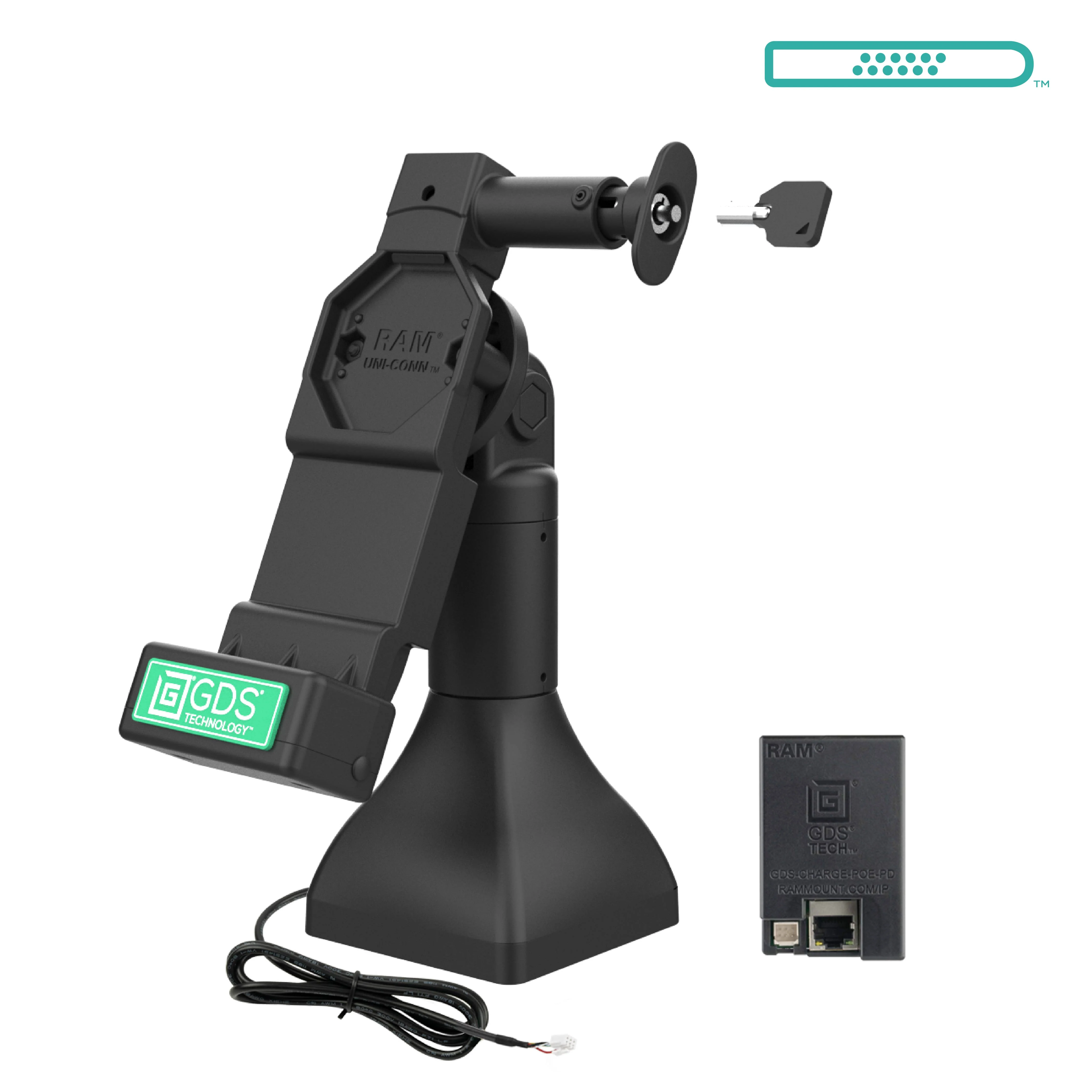 GDS® Uni-Conn™ 7" Locking Pedestal Dock with PoE